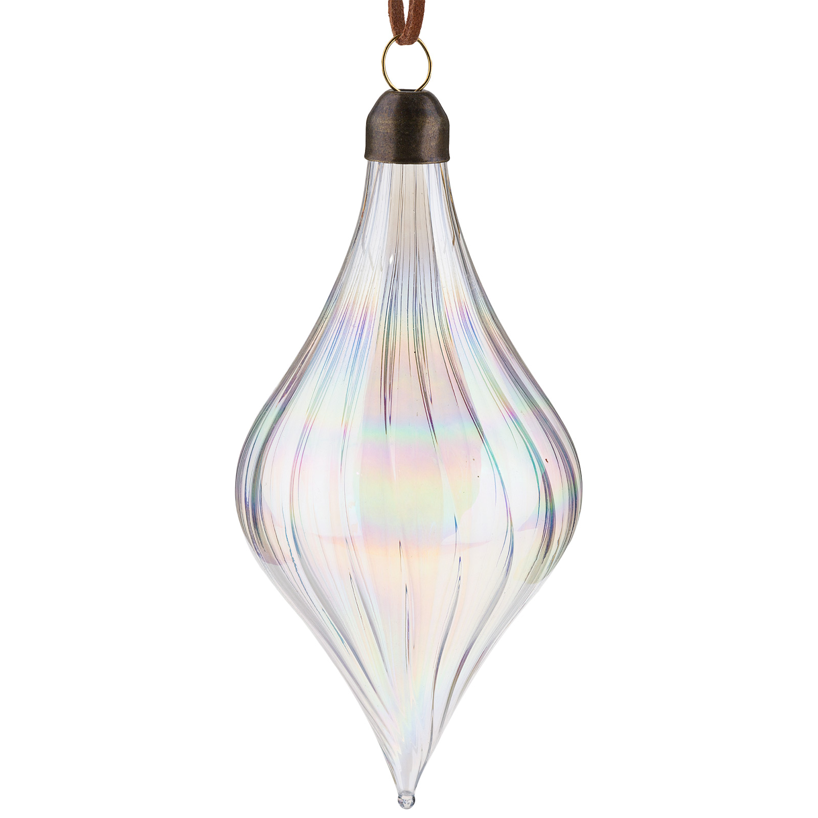 Елочная игрушка "Капля" (стекло), 6xH15,5 см Прозрачный