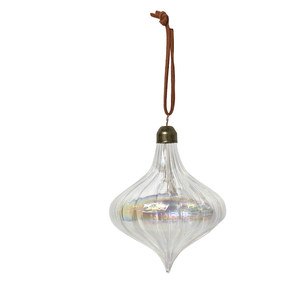 Елочная игрушка "Капля" (стекло), H8 см Прозрачный