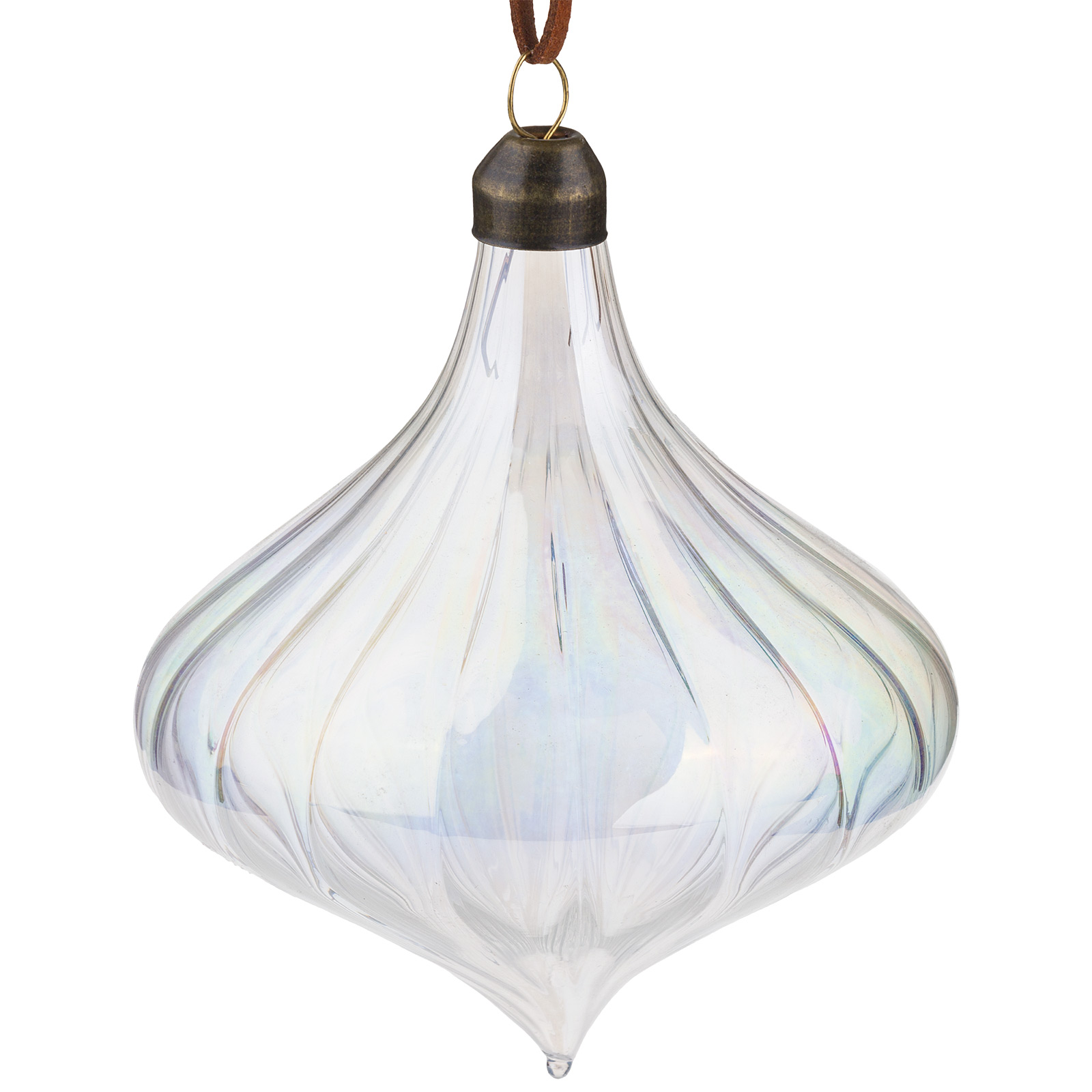 Елочная игрушка "Капля" (стекло), H10 см Прозрачный