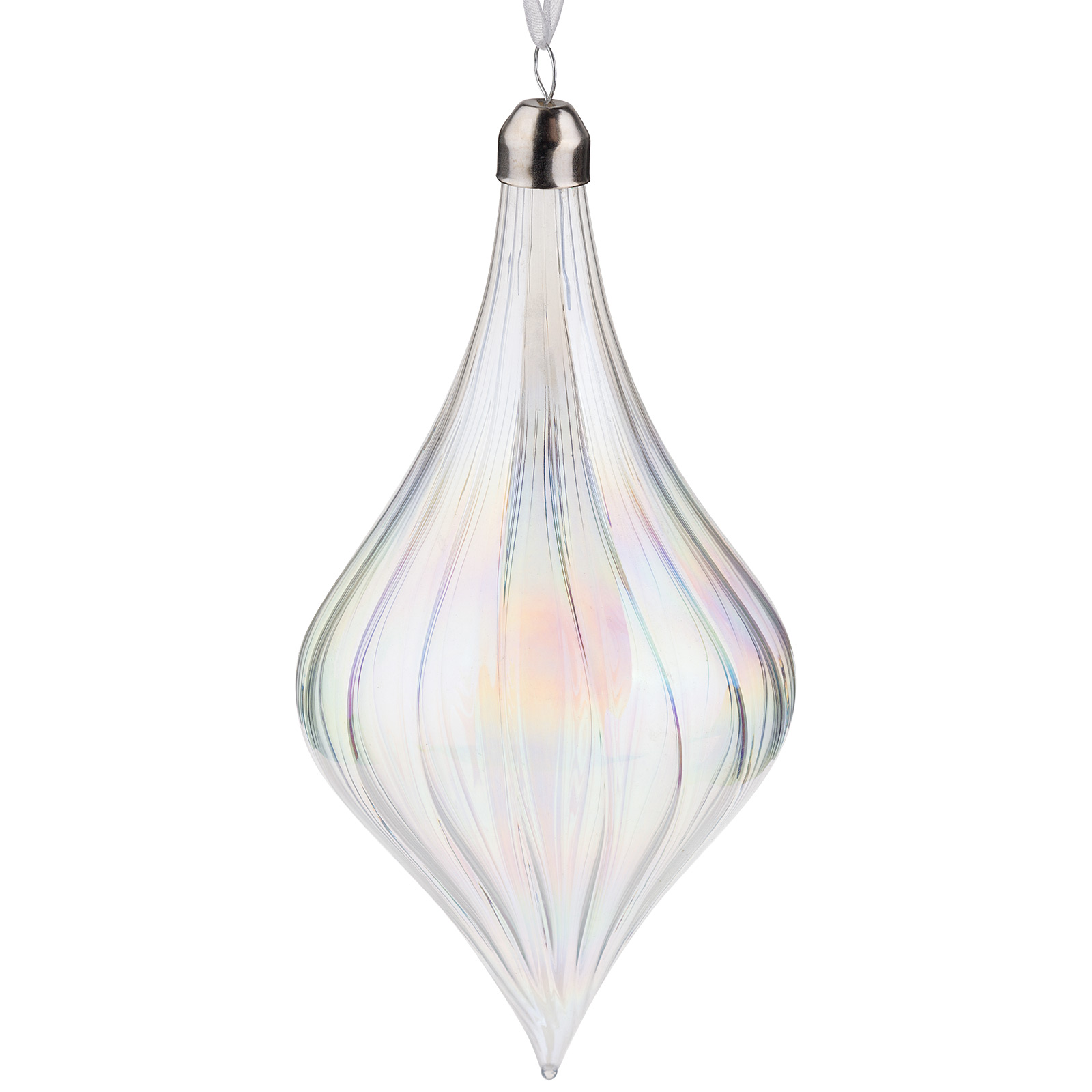 Елочная игрушка "Капля" (стекло), 8xH16,5 см Прозрачный