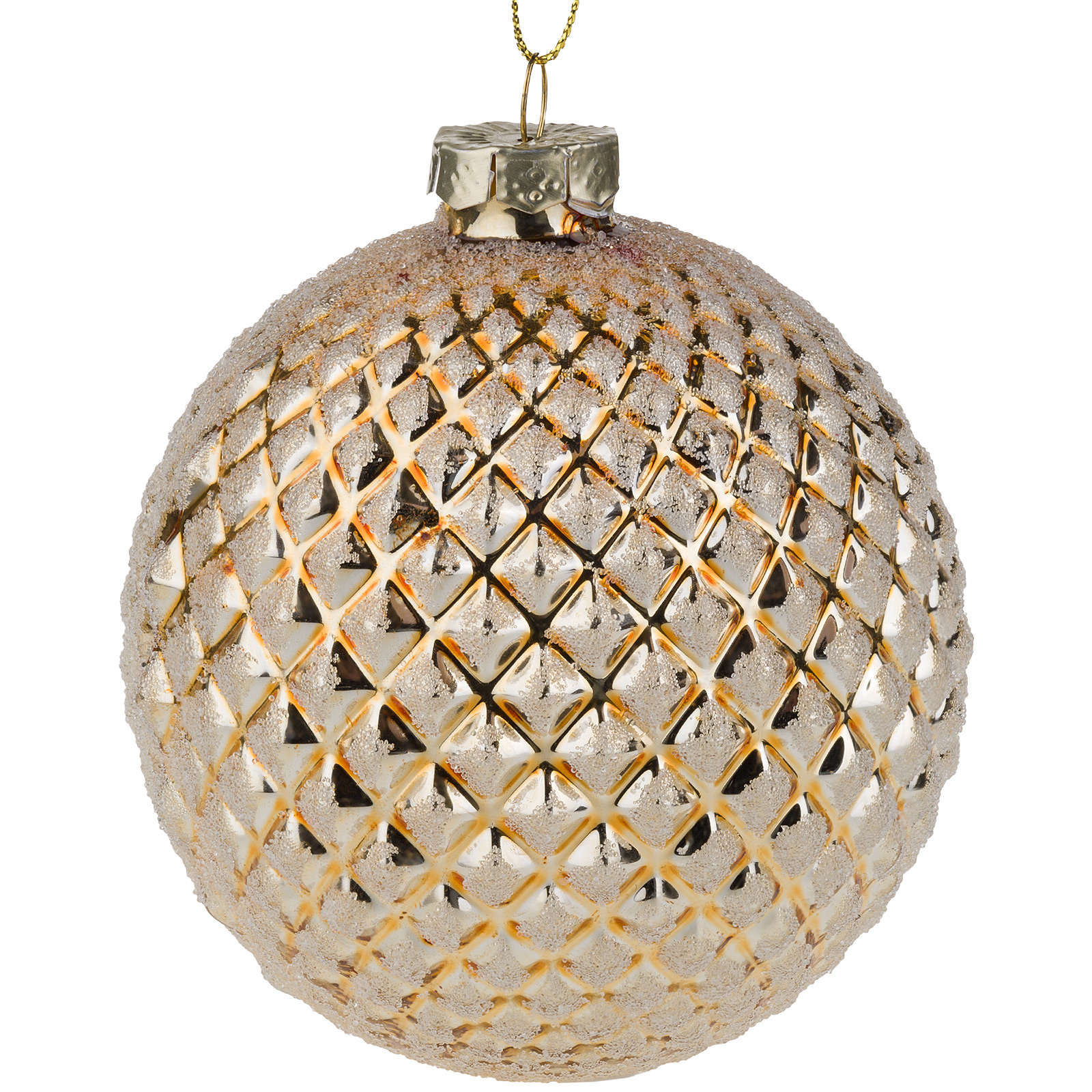 Елочная игрушка "Шар" (стекло), D10 см Золотой