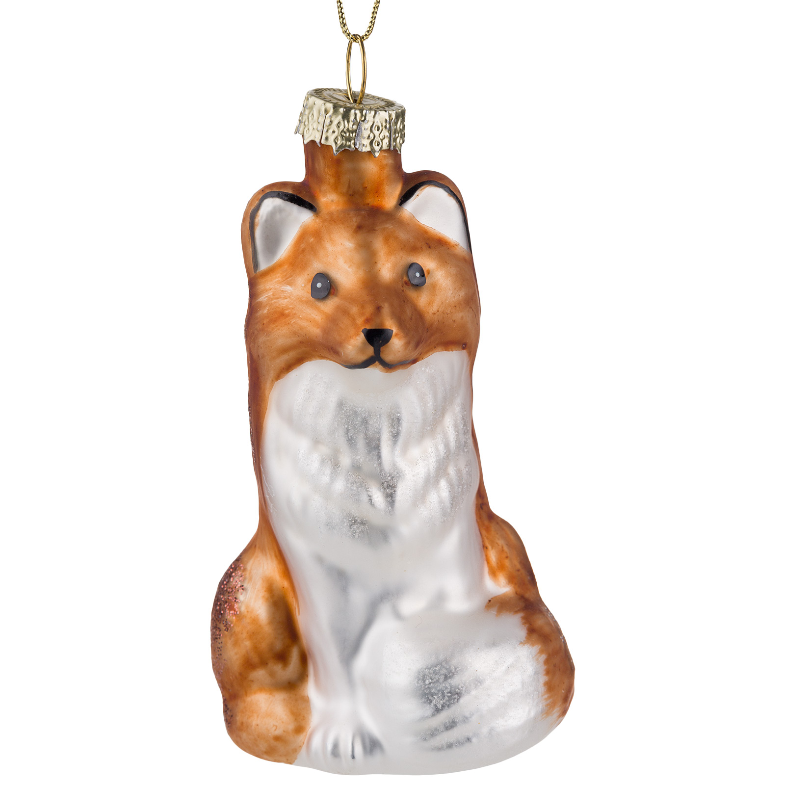 Елочная игрушка "Лиса" (стекло), 6xH11,5 см Коричневый