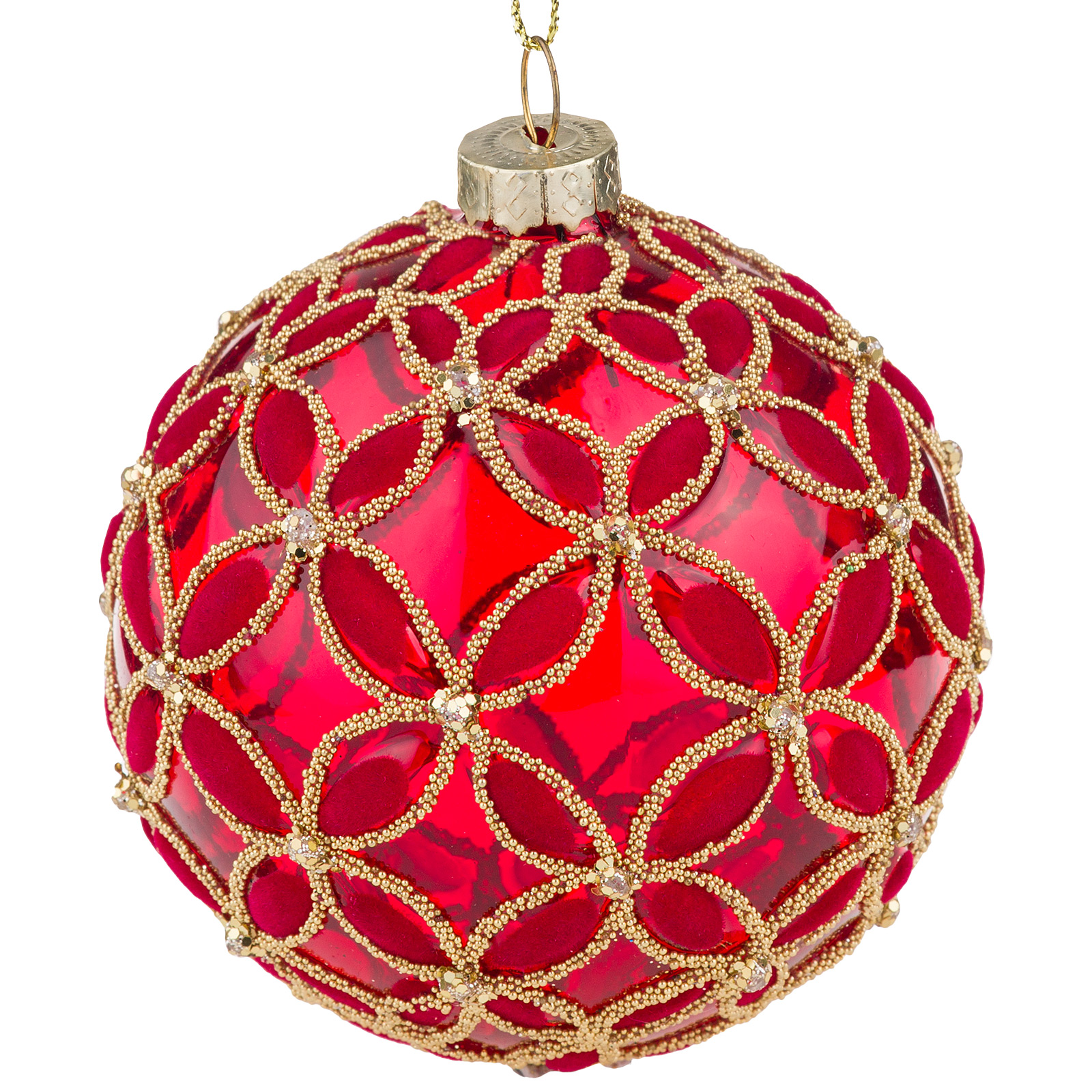 Елочная игрушка "Шар" (стекло), D8 см Красный