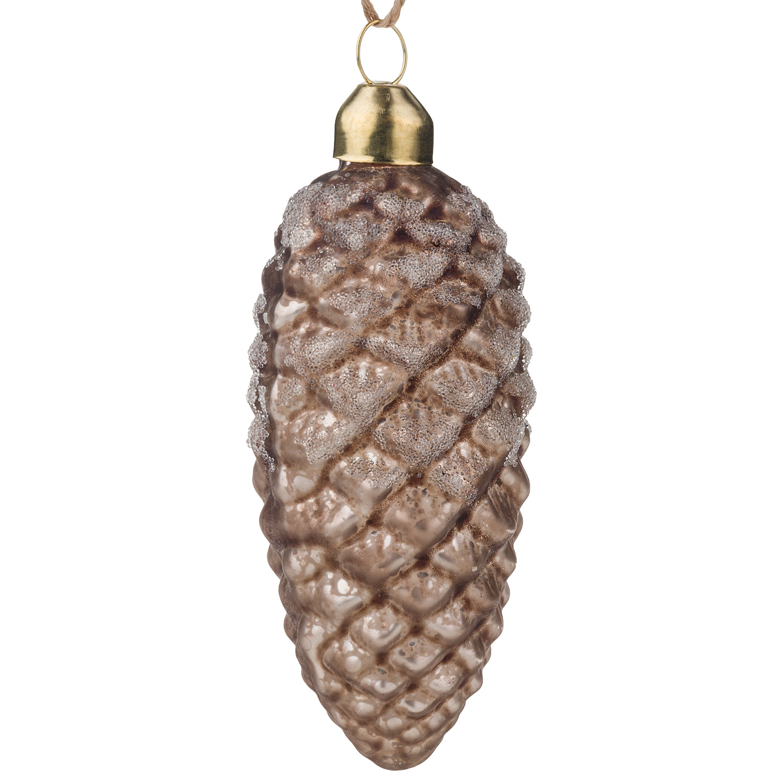 Елочная игрушка "Шишка" (стекло), 4,5xH9 см Бронзовый