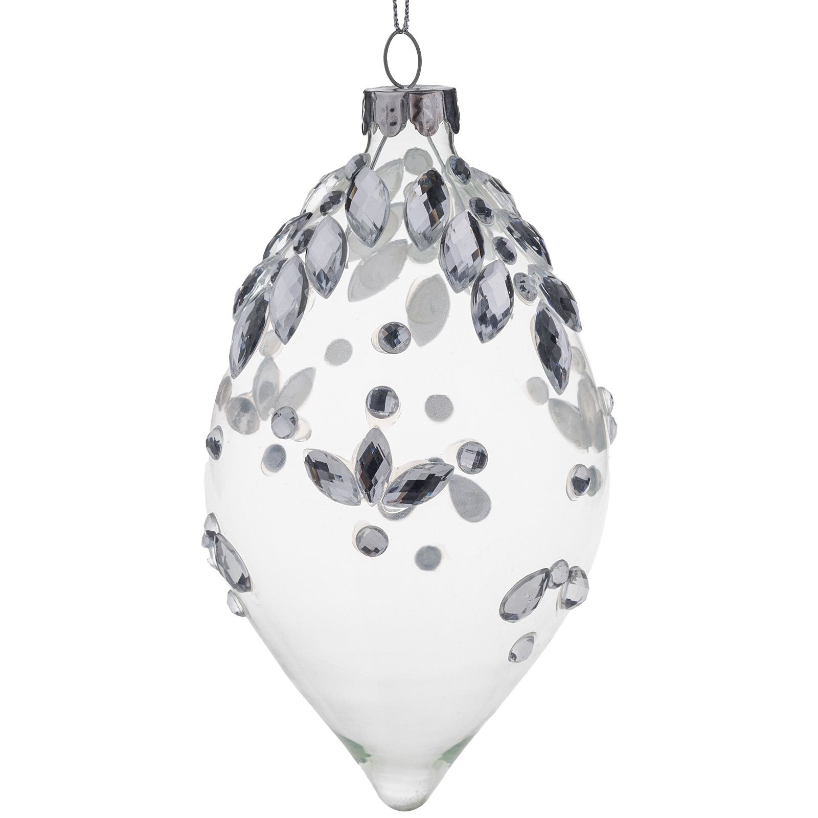 Елочная игрушка "Олива" (стекло), 8xH14 см Прозрачный