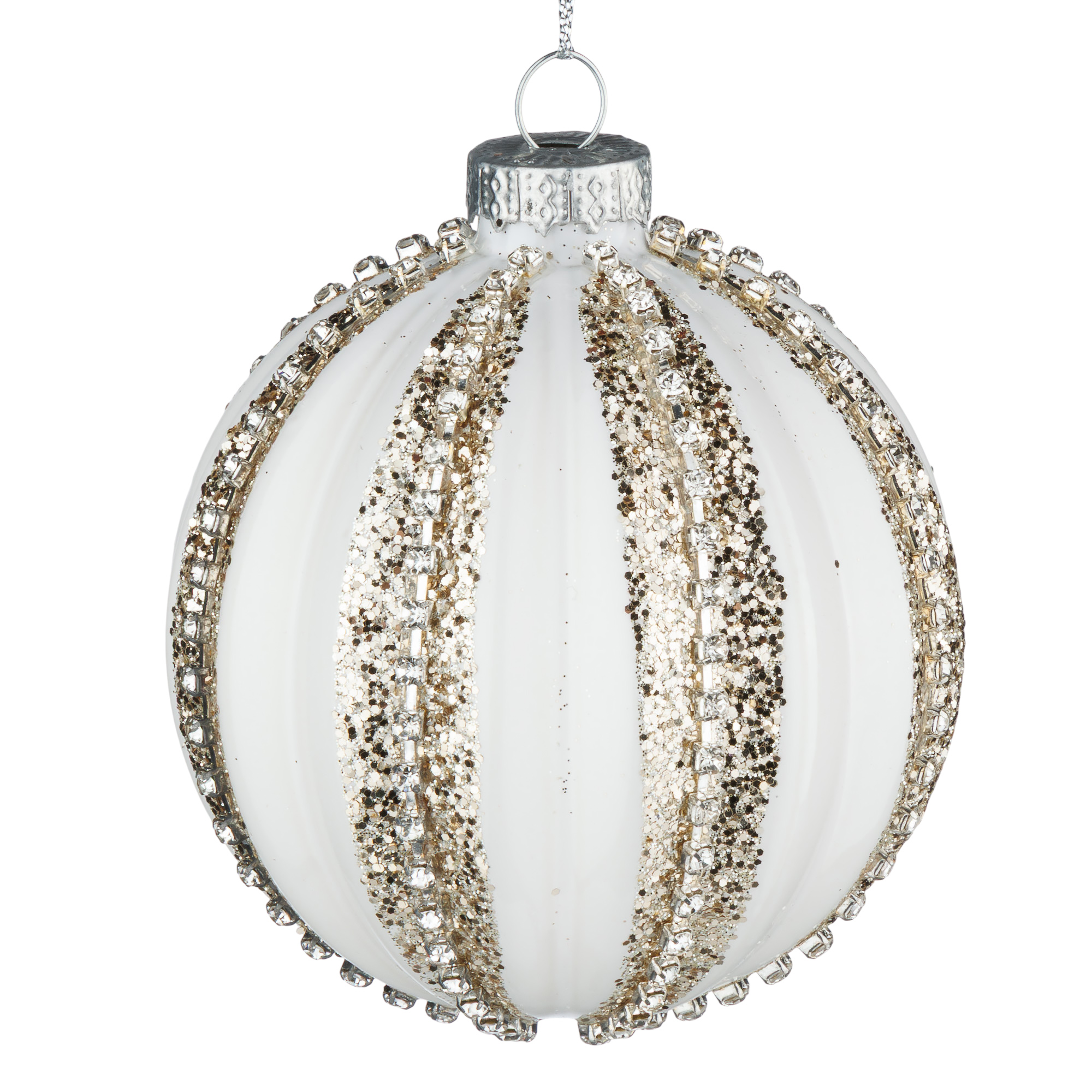 Елочная игрушка "Шар" (стекло), D8 см Белый