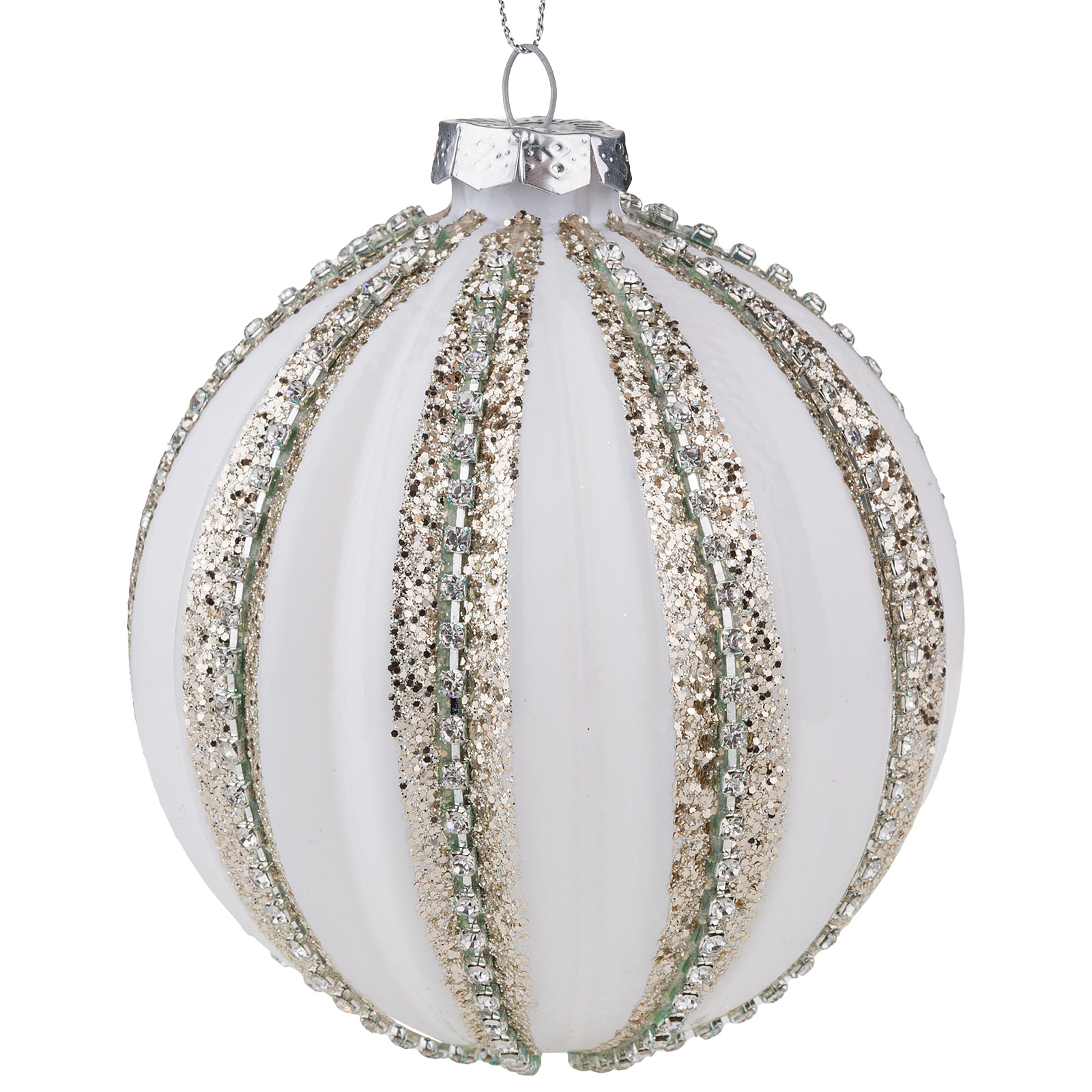 Елочная игрушка "Шар" (стекло), D10 см Белый