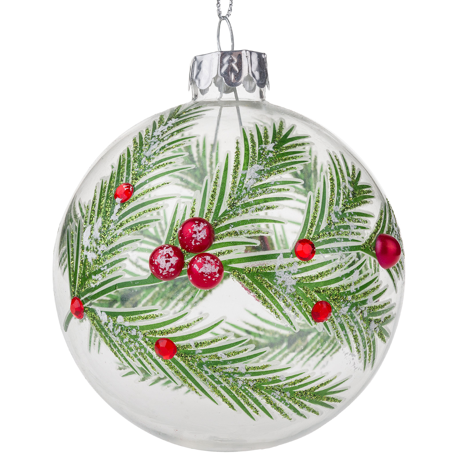 Елочная игрушка "Шар" (стекло), D8 см Зеленый