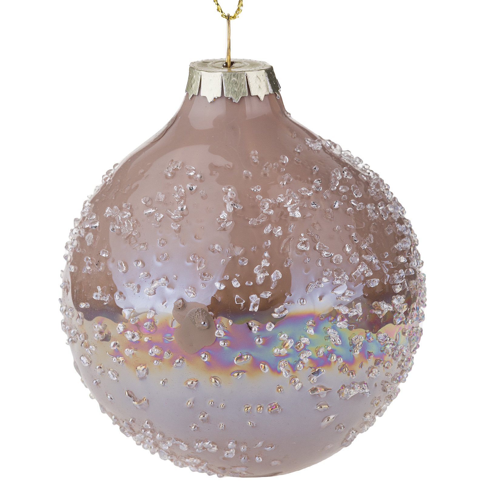 Елочная игрушка "Шар" (стекло), D8 см Пыльно-розовый