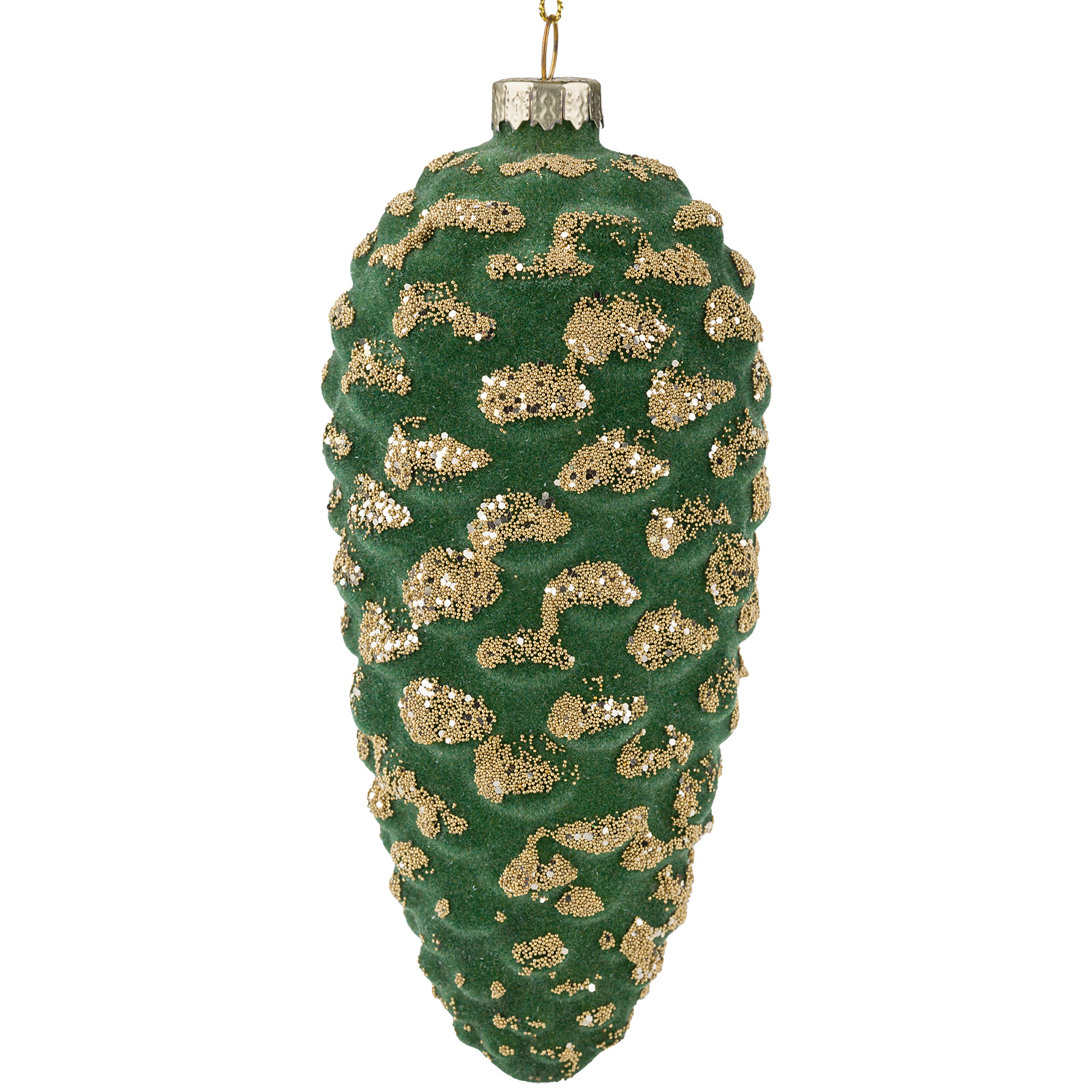 Елочная игрушка "Шишка" (стекло), 7,5xH16 см Зеленый