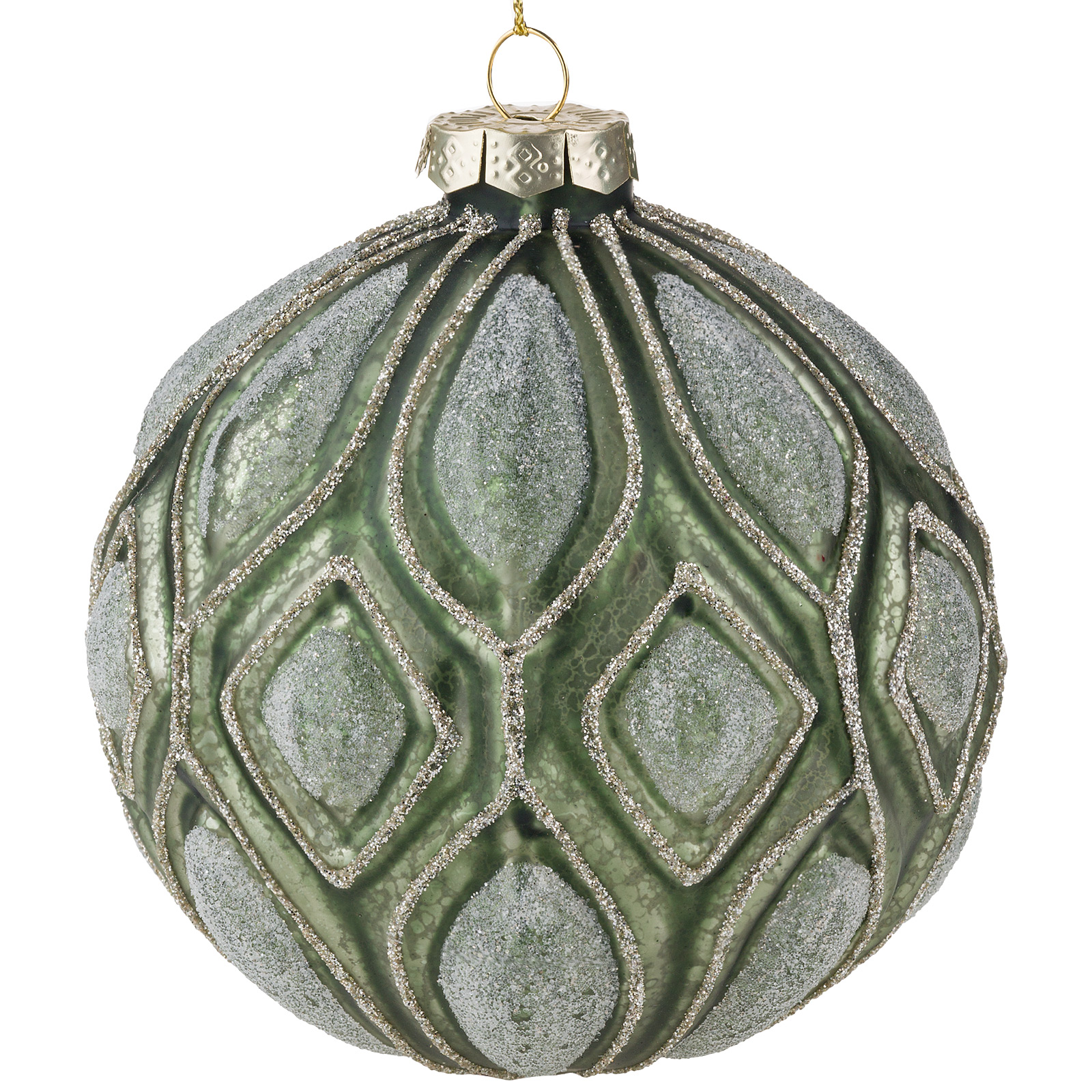 Елочная игрушка "Шар" (стекло), D10 см Зеленый