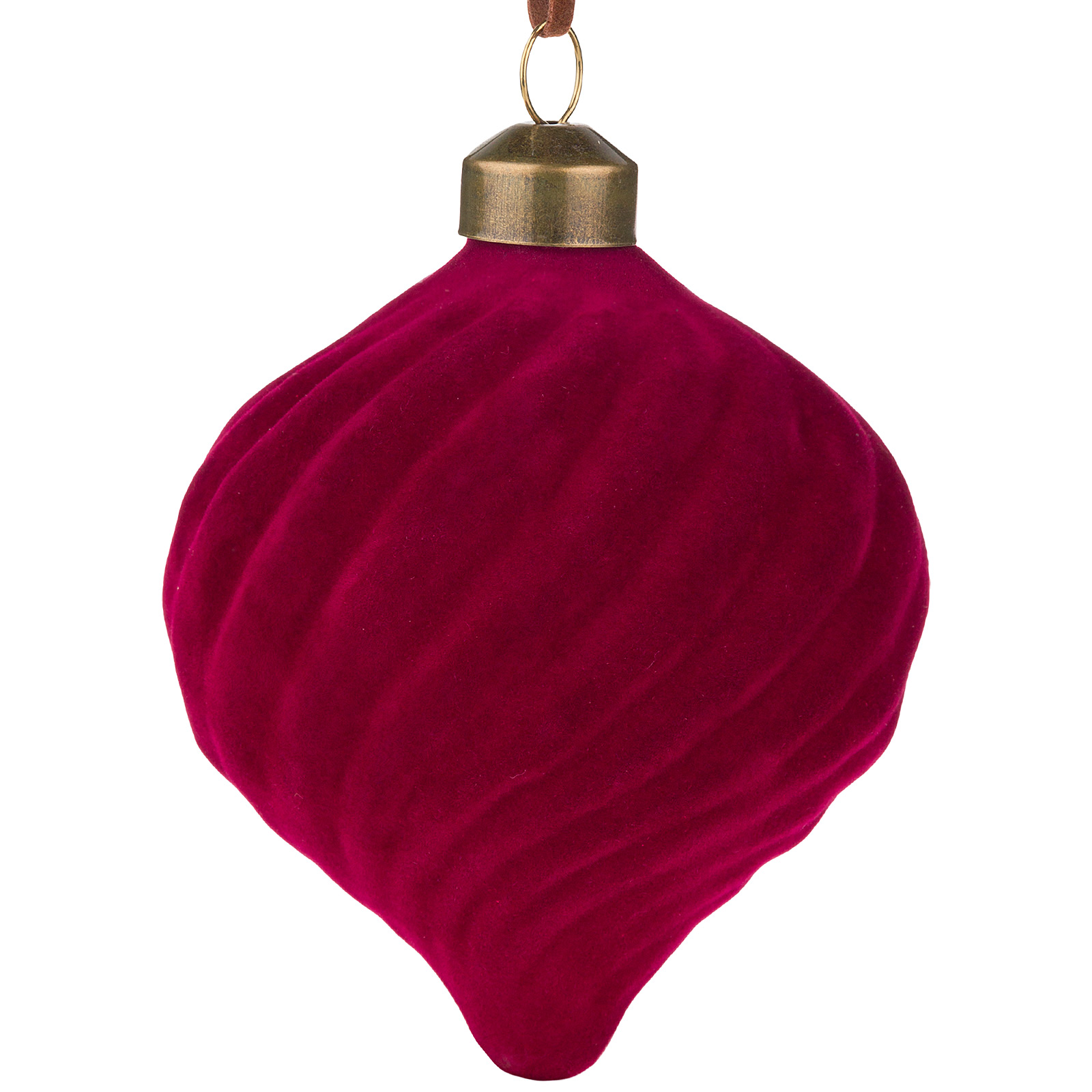 Елочная игрушка "Луковка" (барxат, стекло), D8 см Красный