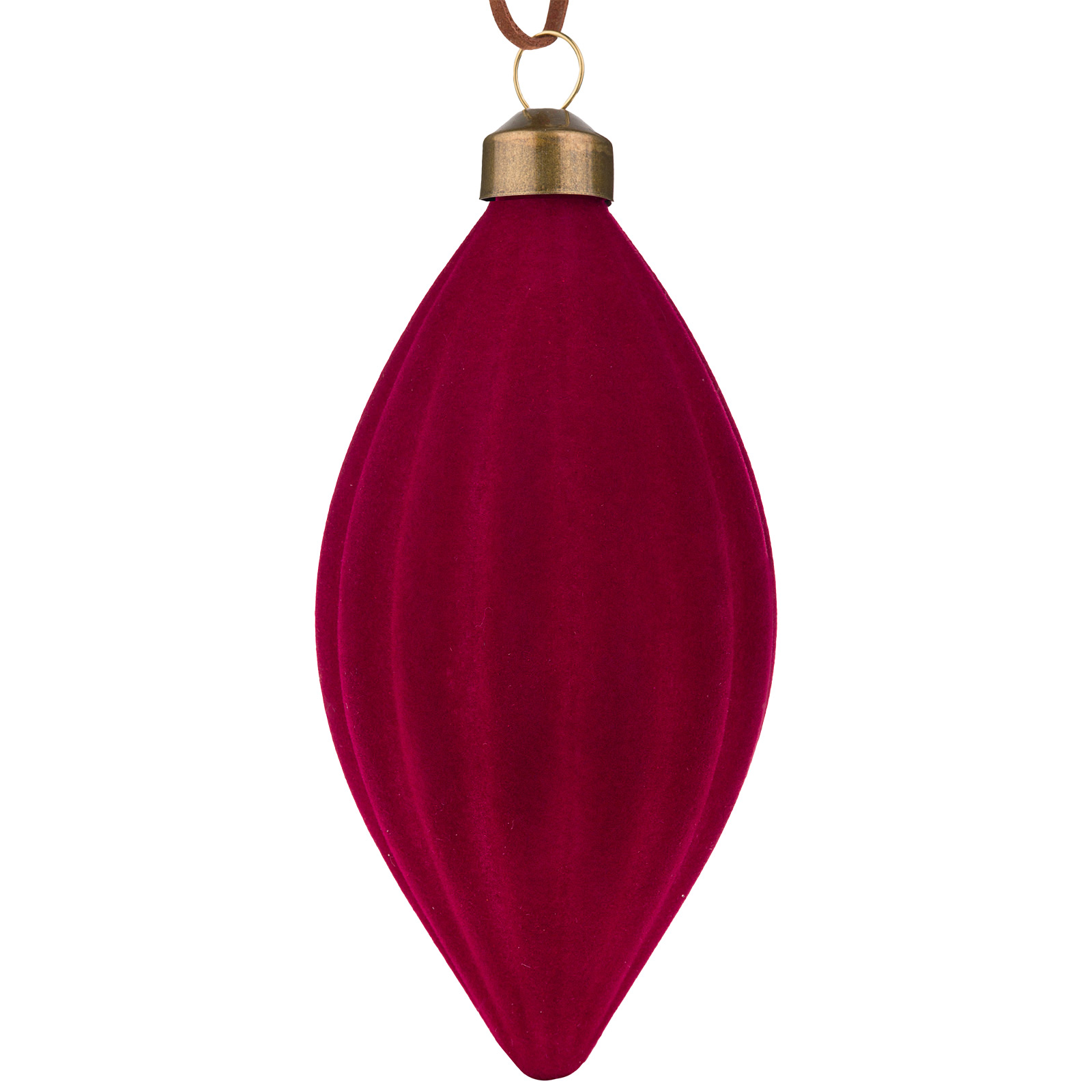 Елочная игрушка "Олива" (барxат, стекло), 6xH12,5 см Красный