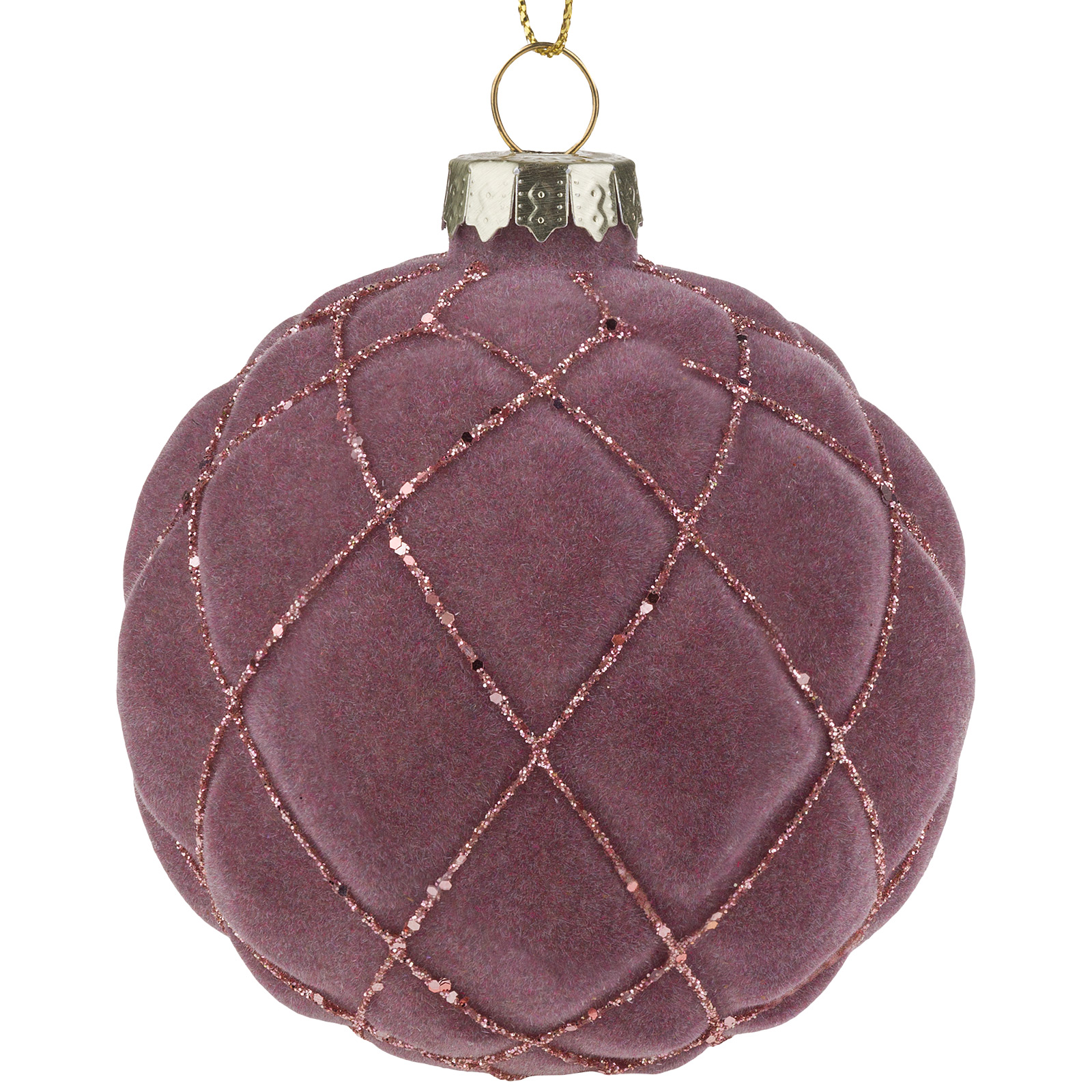 Елочная игрушка "Шар" (стекло), D8 см Пыльно-розовый