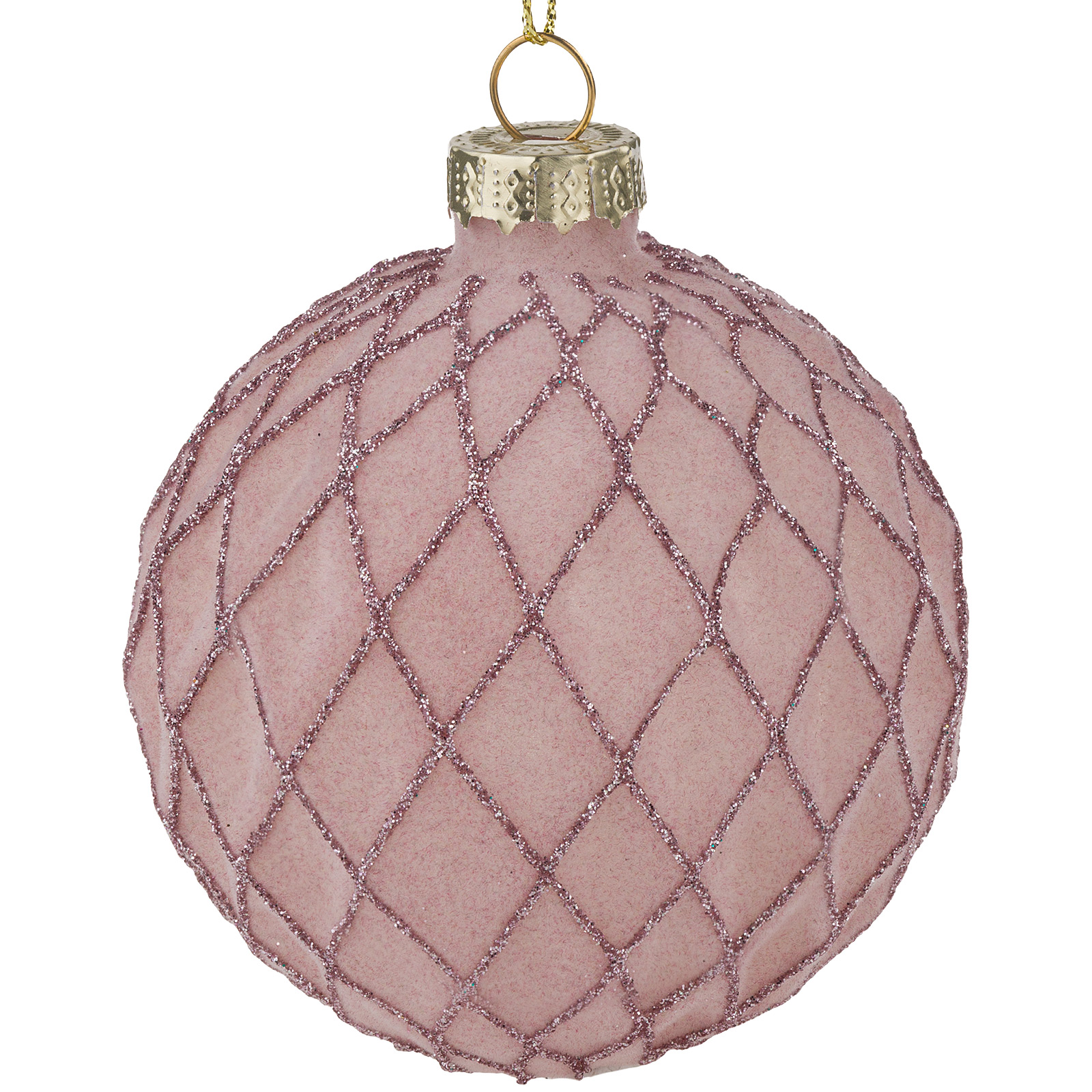 Елочная игрушка "Шар" (стекло), D8 см Пудровый