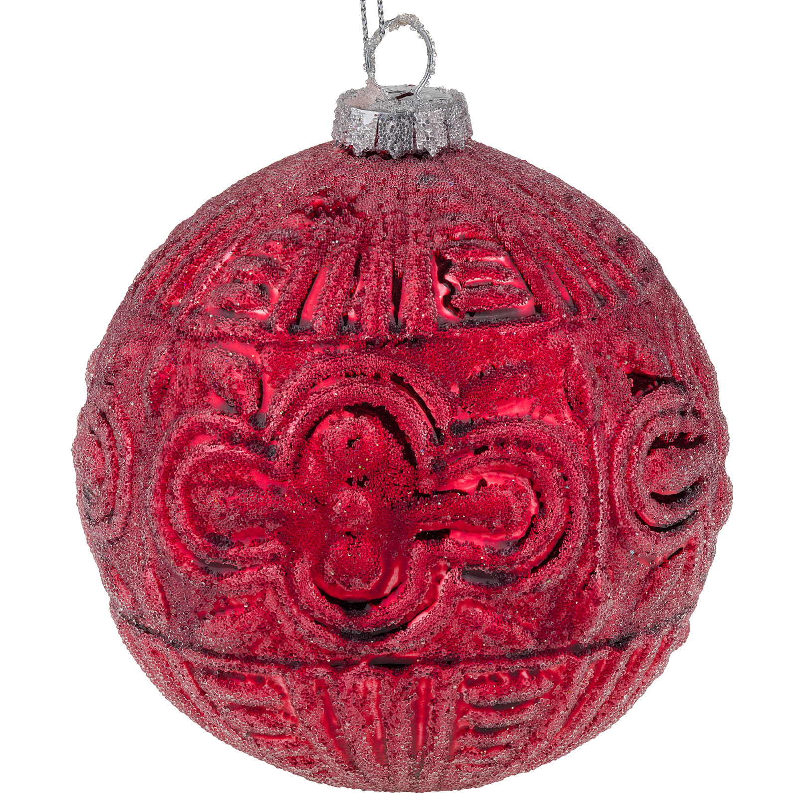 Елочная игрушка "Шар" (стекло), D10 см Красный