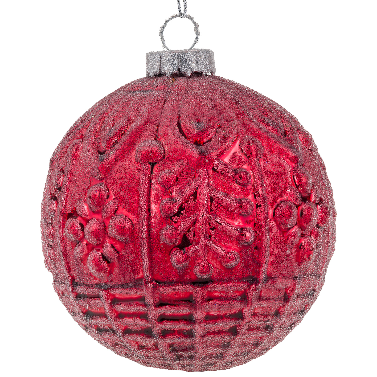 Елочная игрушка "Шар" (стекло), D8 см Красный
