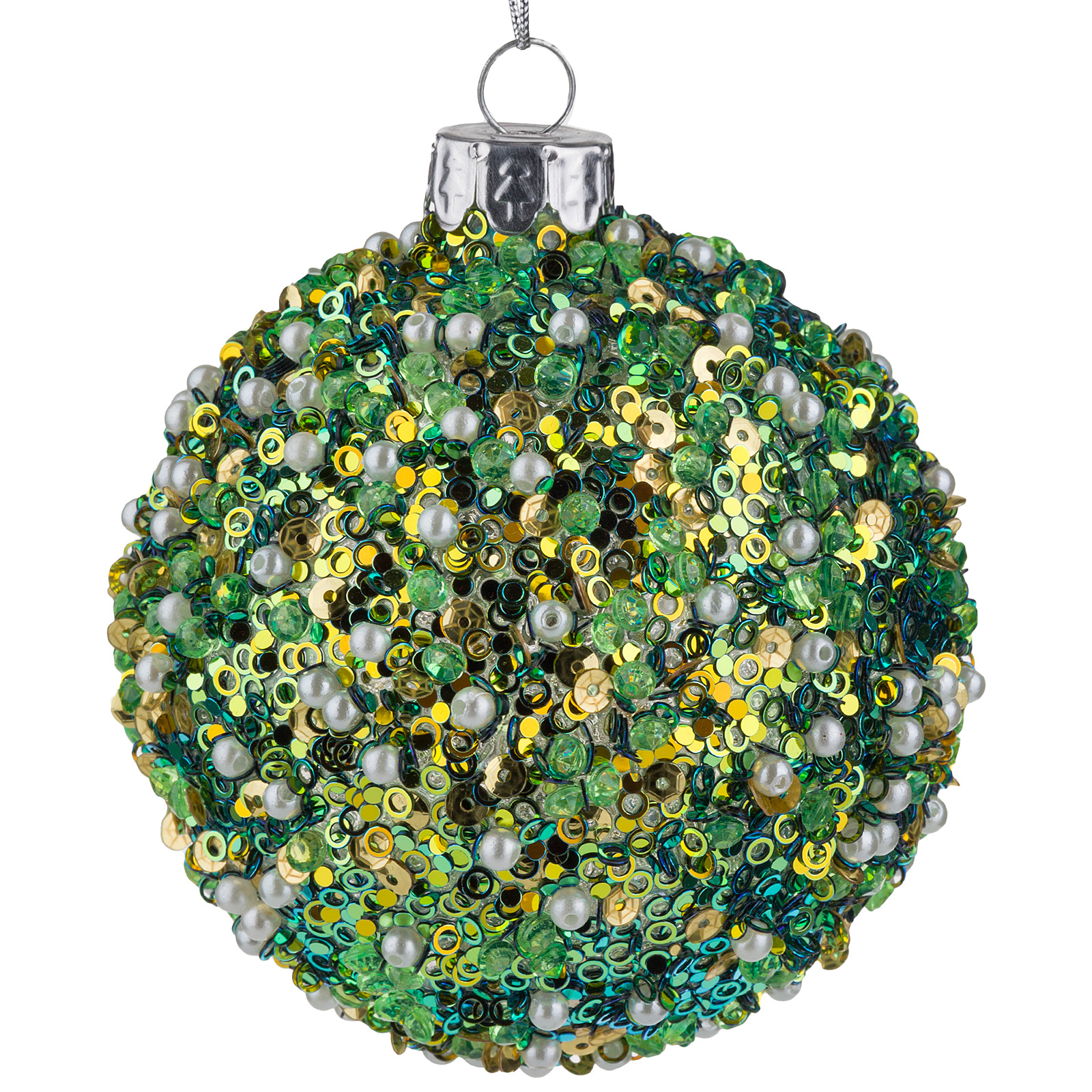 Елочная игрушка "Шар" (стекло), D8 см Зеленый