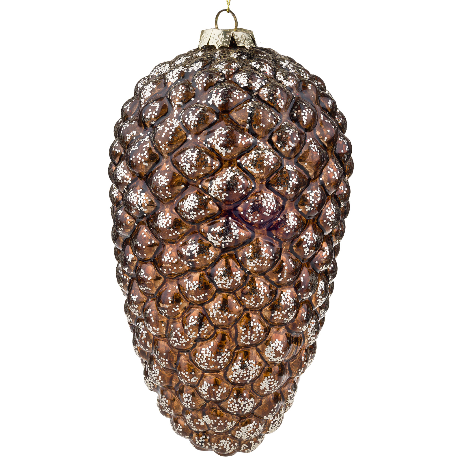 Елочная игрушка "Шишка" (стекло), 12xH24 см Коричневый