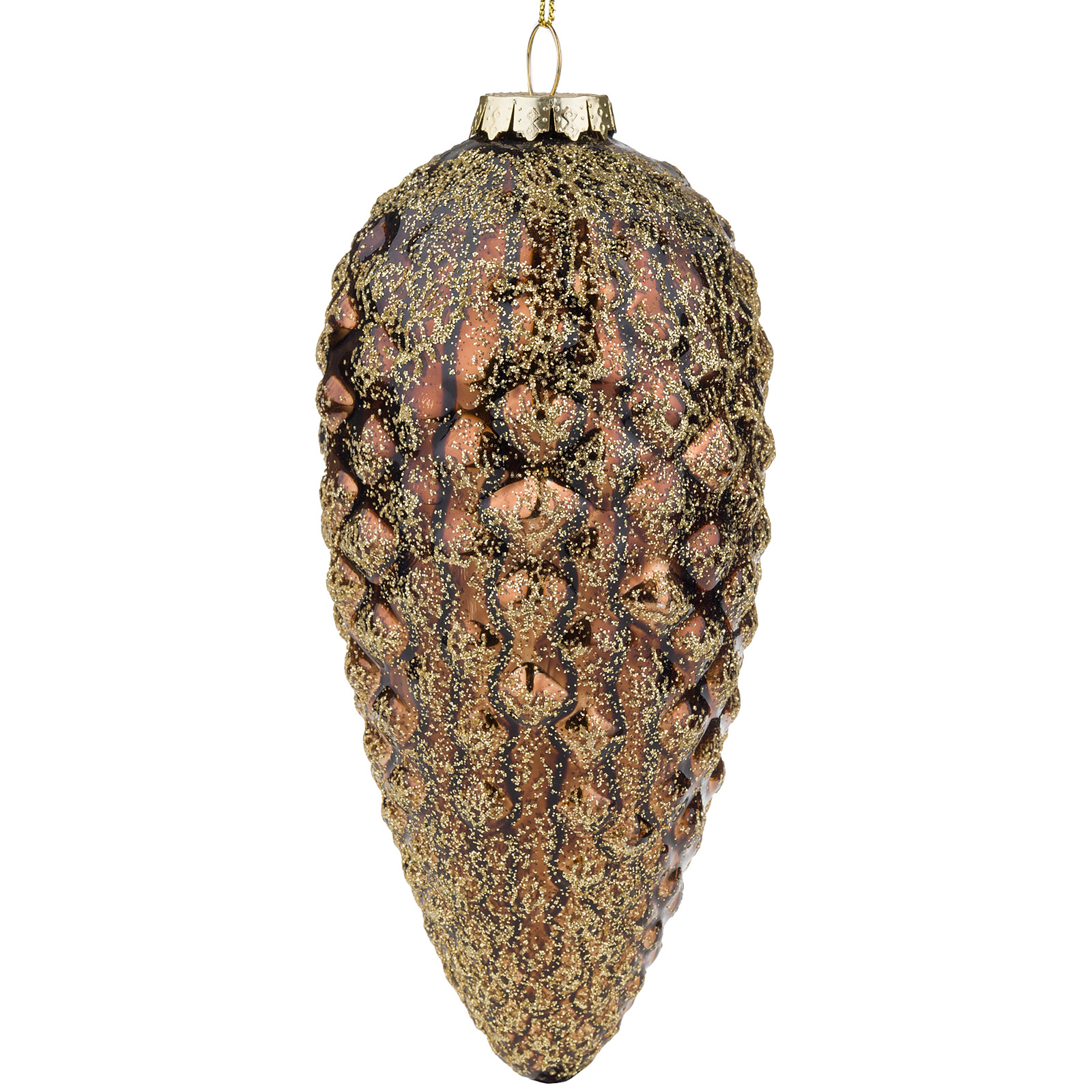 Елочная игрушка "Шишка" (стекло), 7xH16 см Коричневый