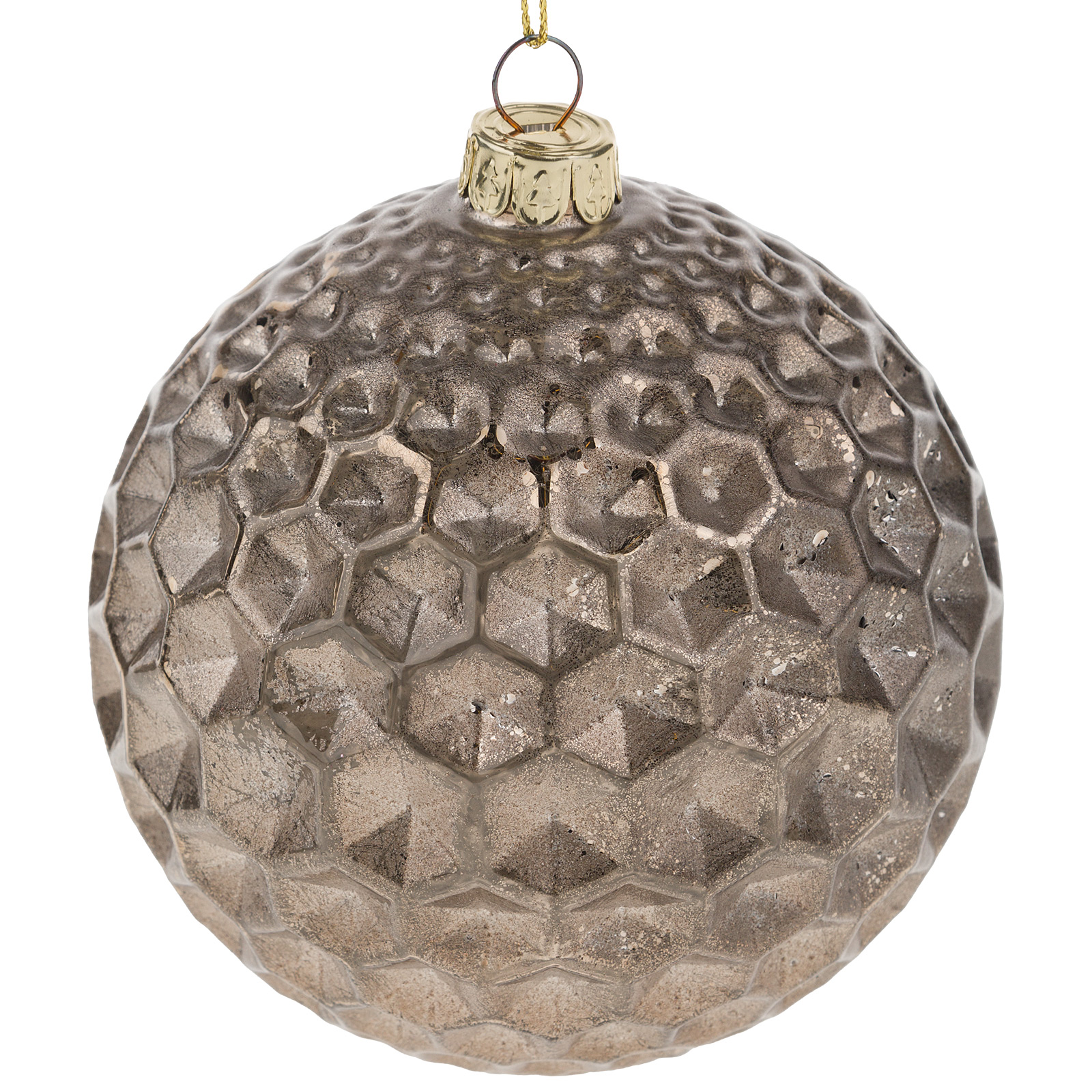 Елочная игрушка "Шар" (стекло), 9,5xH10 см Золотой