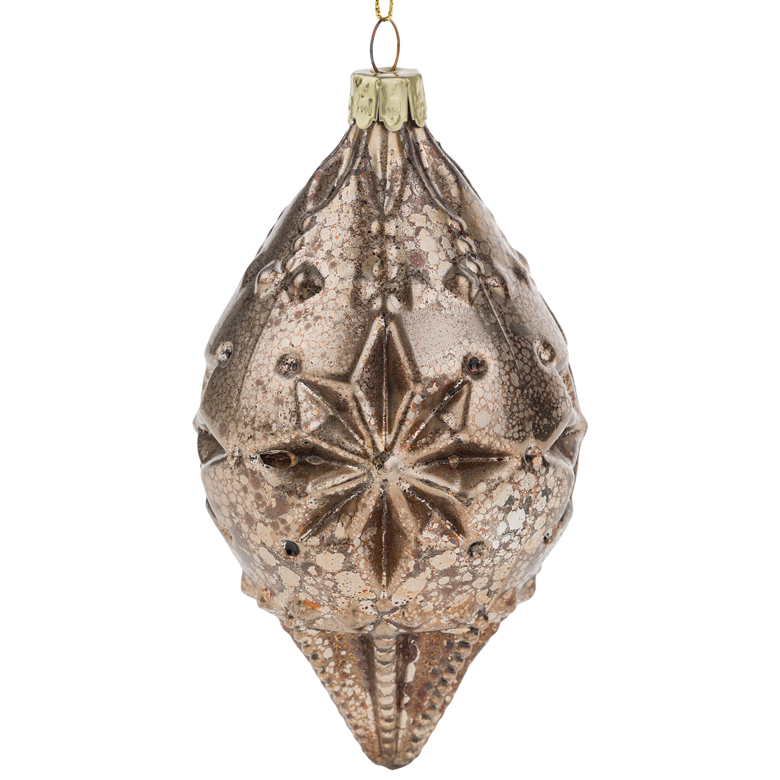 Елочная игрушка "Олива" (стекло), 7,5xH14 см Коричневый