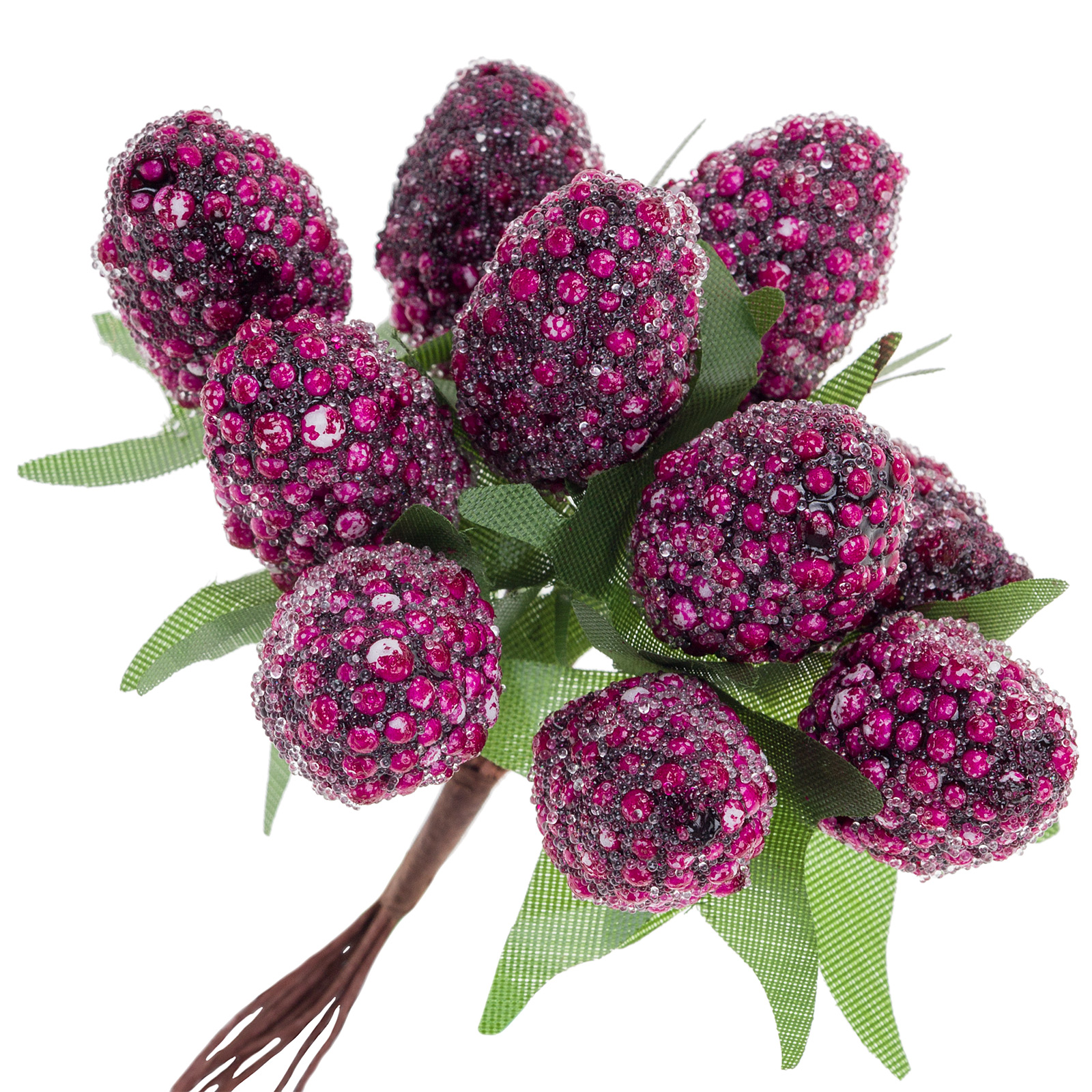 Ягода искусственная засахаренная на вставке "Ежевика" (пластик), D2xH11 см, набор (10 шт) Ягодный