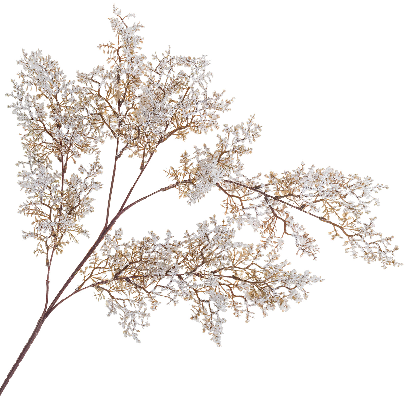 Ветка искусственная заснеженная (пластик), 30xH105 см Белый