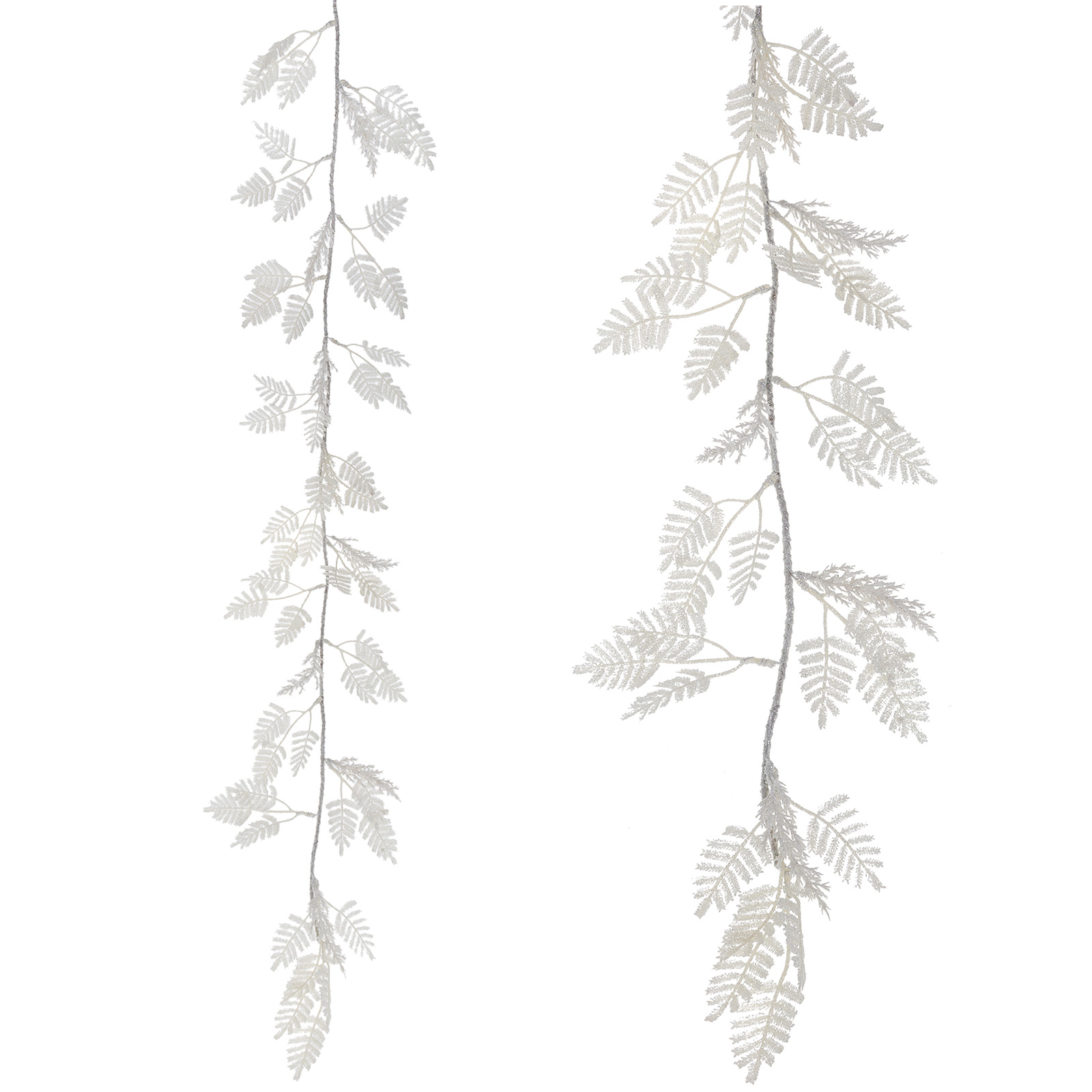 Гирлянда искусственная на вставке "Папоротник" (пластик), H150 см Белый