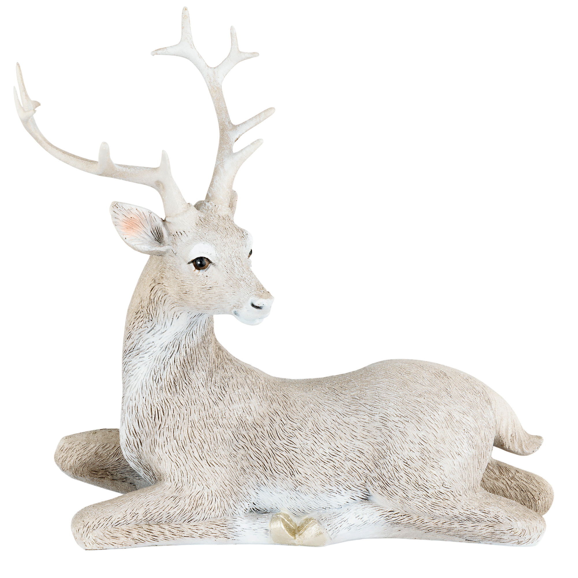 Фигура "Олень" (полирезин), 18,5x10xH16,5 см Антик-белый