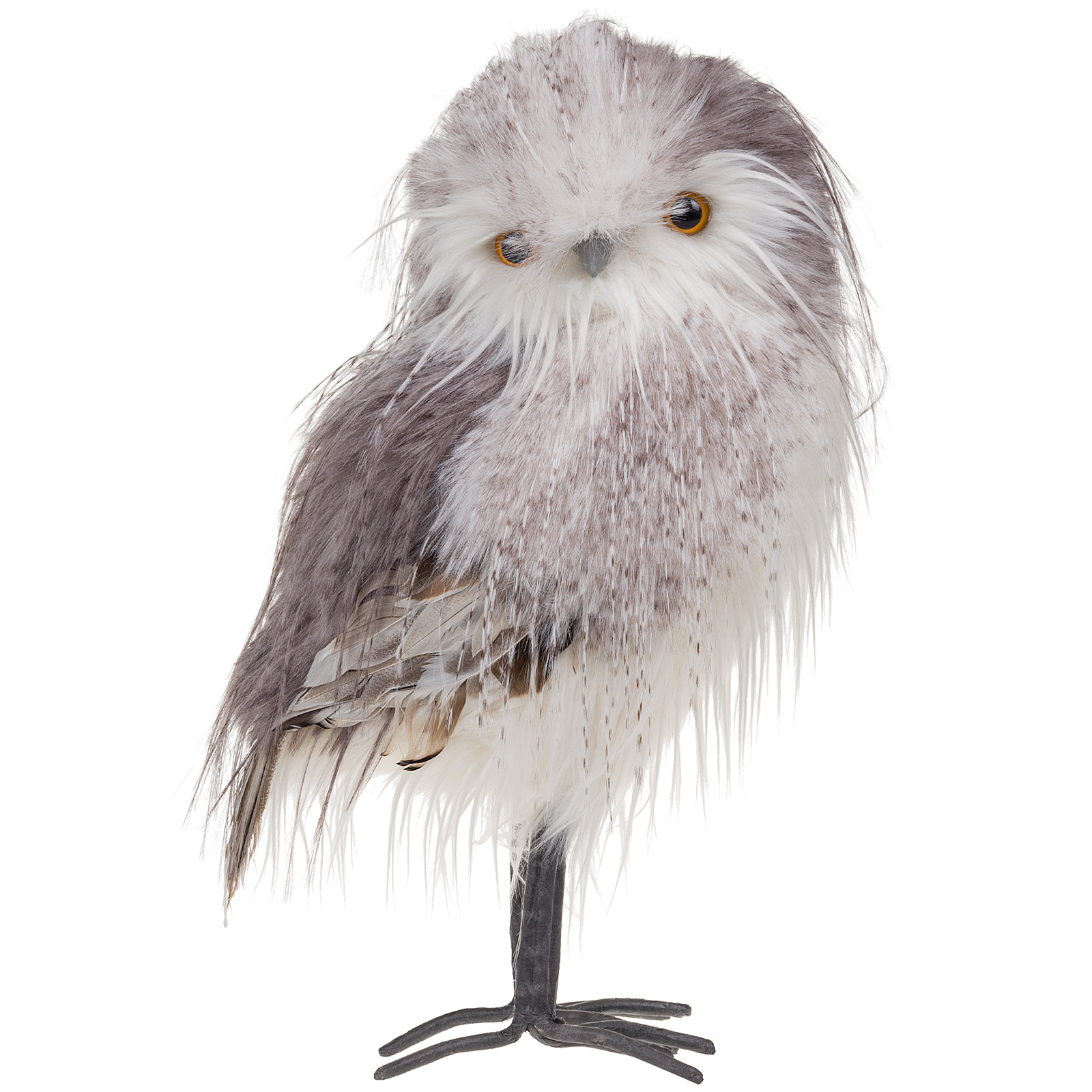 Фигура "Сова" (иск. мех), 24x22xH42 см Серый