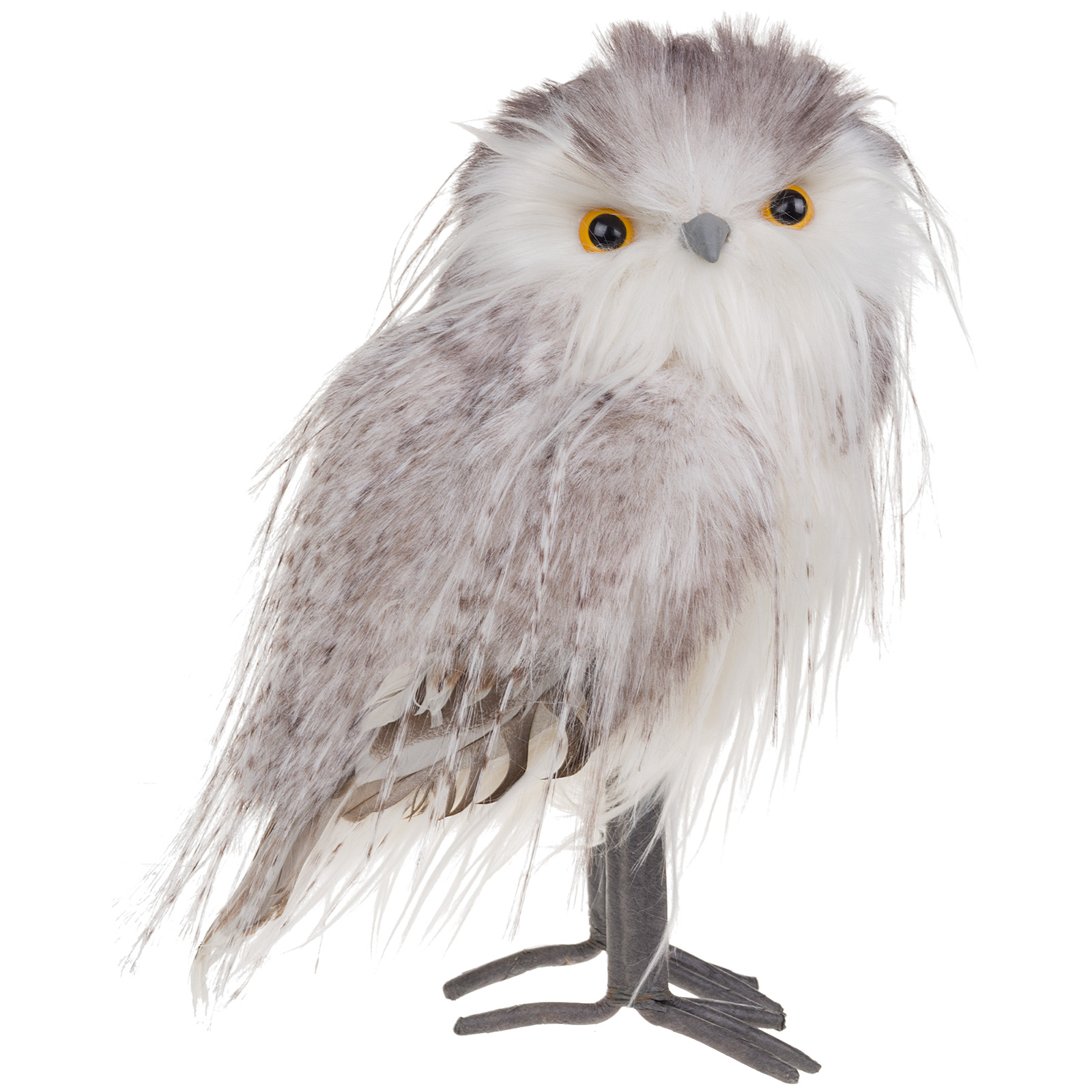 Фигура "Сова" (иск. мех), 18x17xH30 см Серый