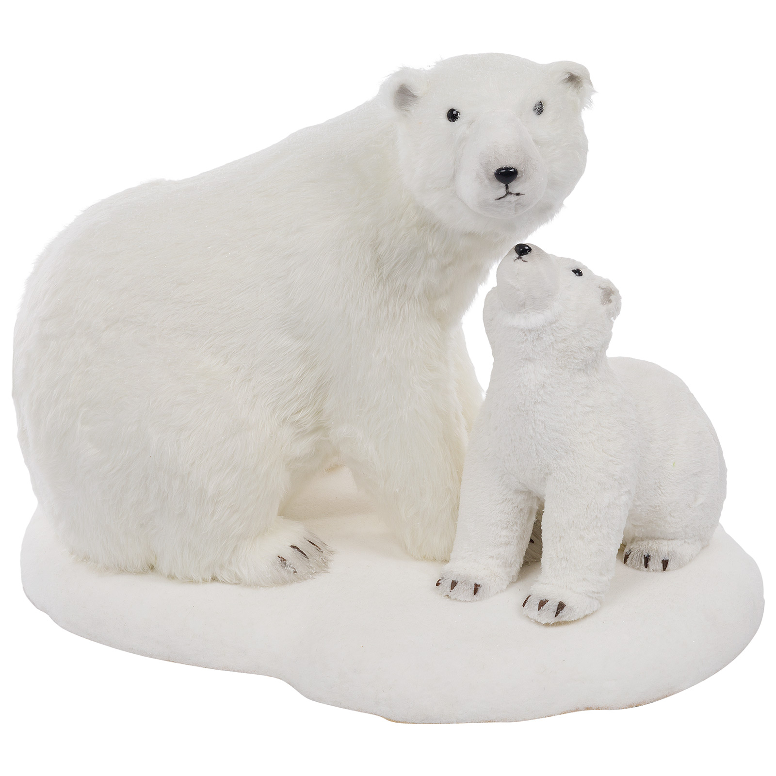 Фигура "Медведица и медвежонок" (иск. мех), 78x57xH58 см Белый
