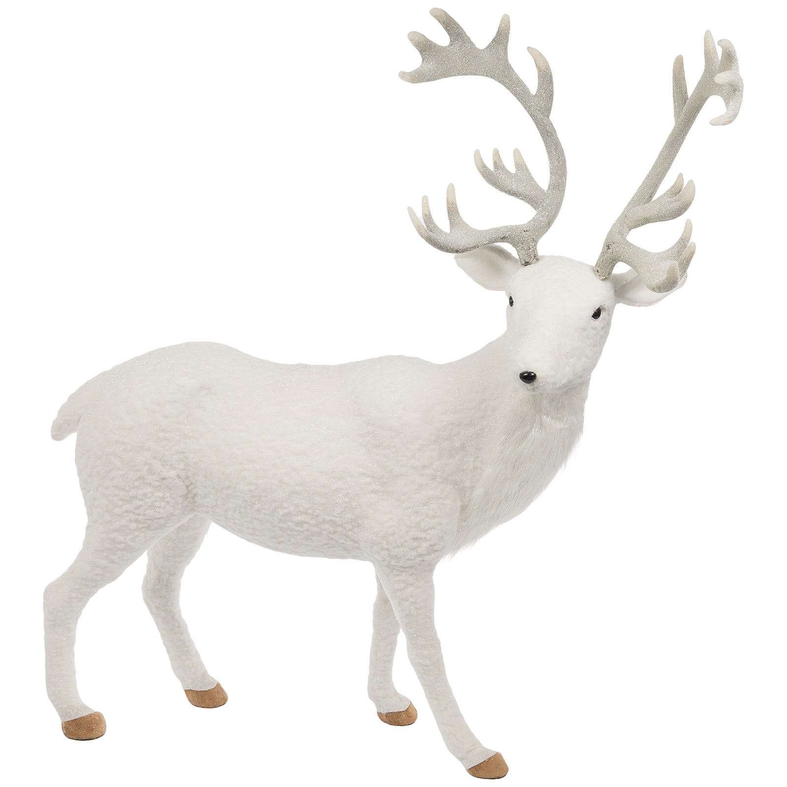 Фигура "Олень" (флок), 127x43xH120 см Белый