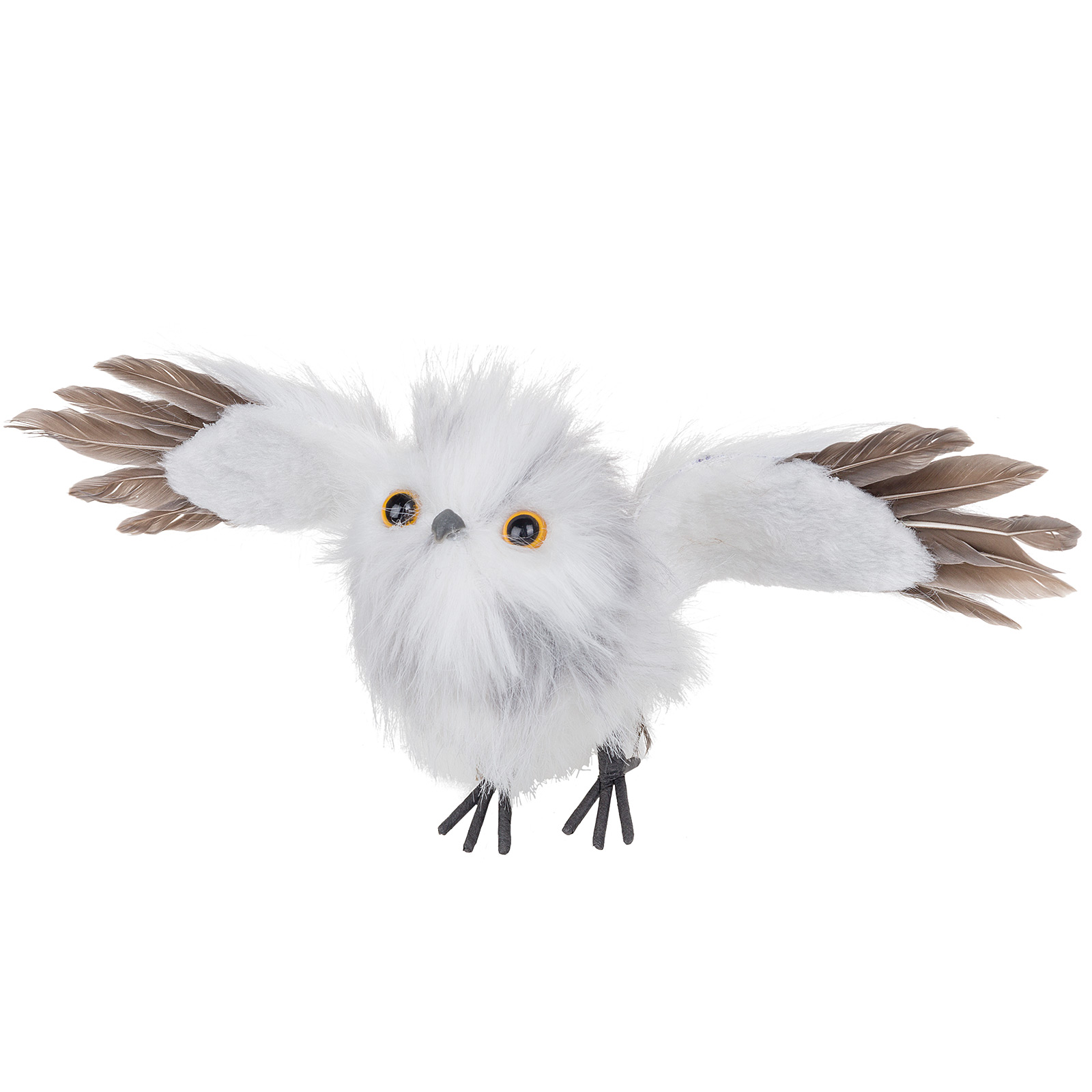 Фигура "Сова летящая" (иск. мех), 33x10xH18 см Светло-серый