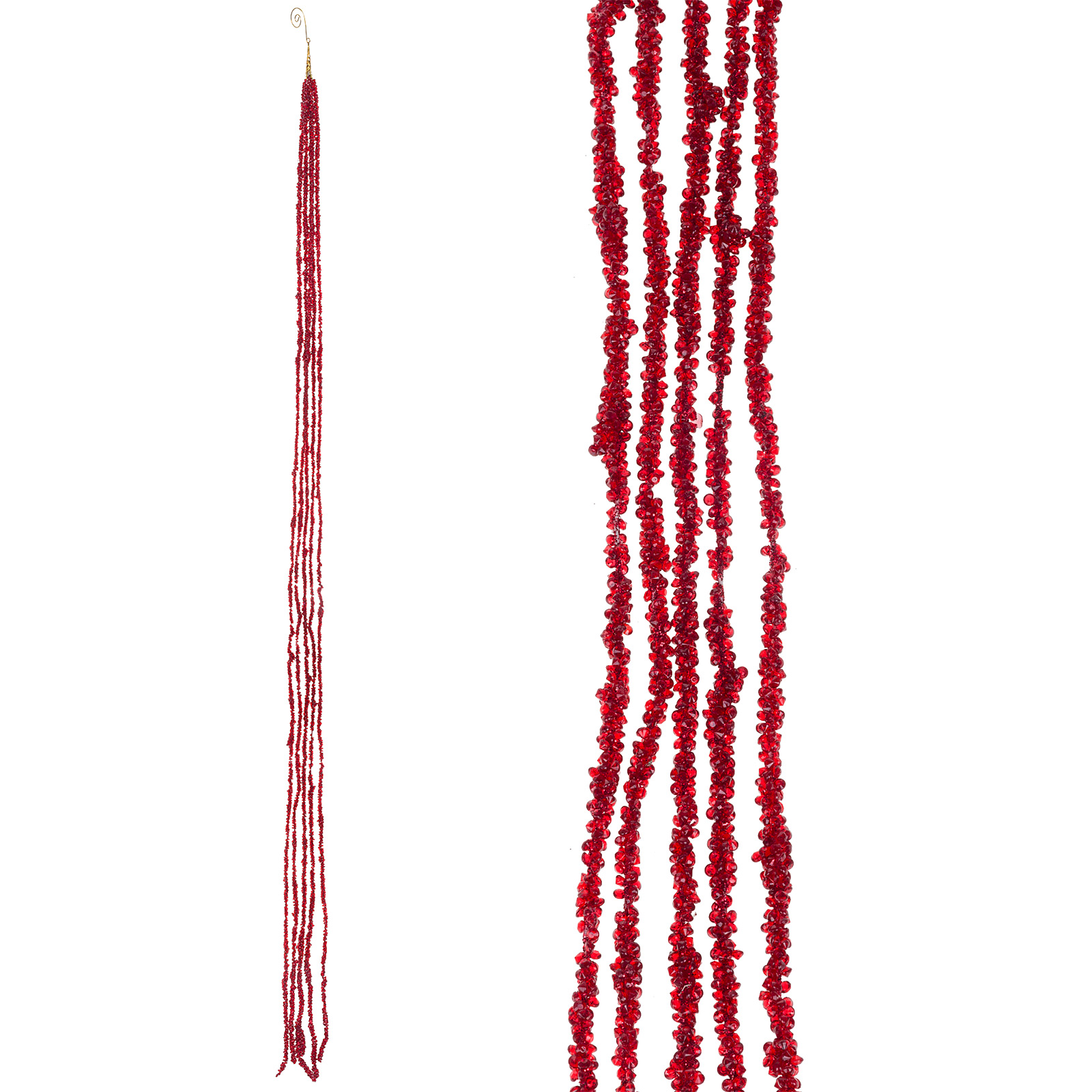 Гирлянда "Бисер" (акрил), 172 см Красный