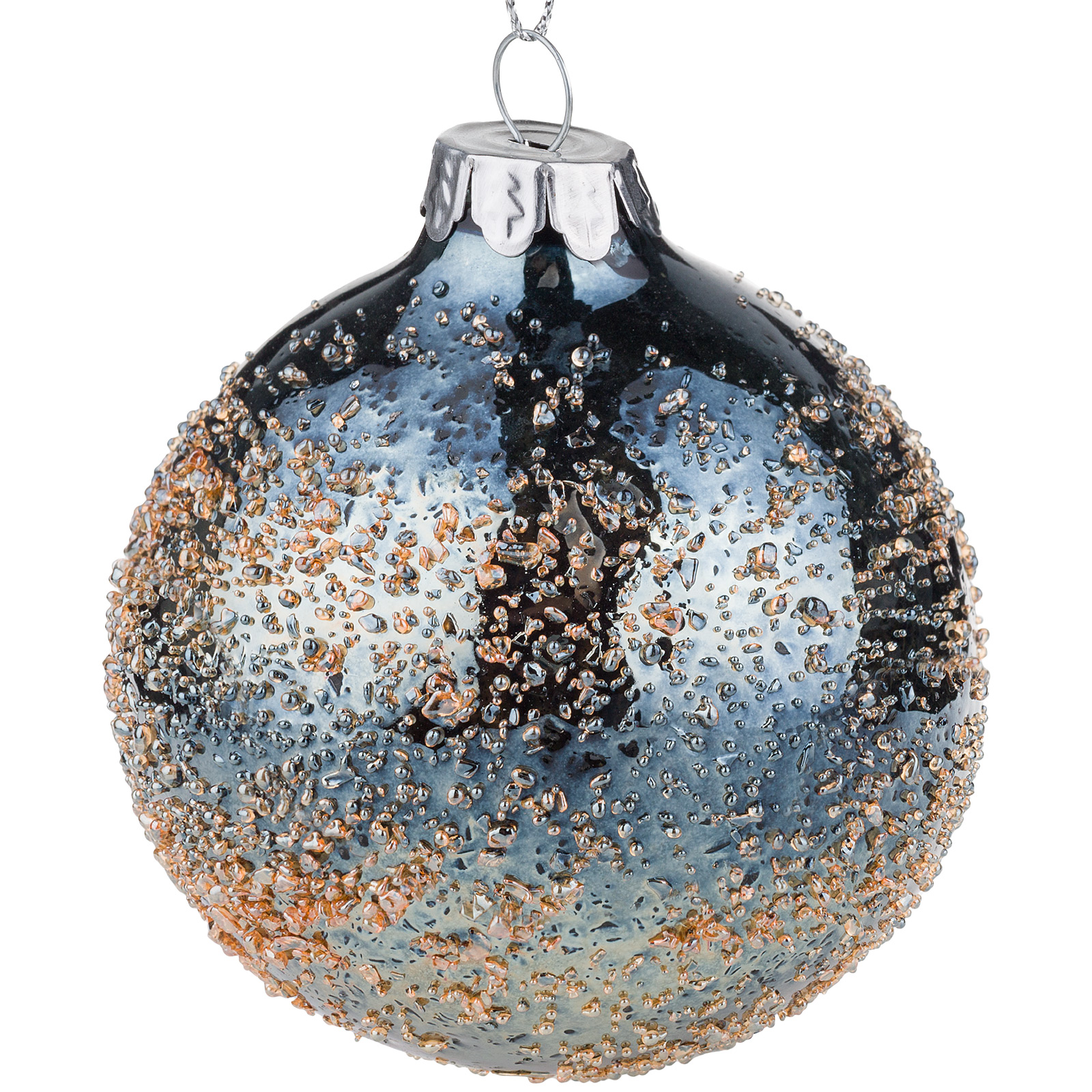 Елочная игрушка "Шар" (стекло), D8 см Темно-синий