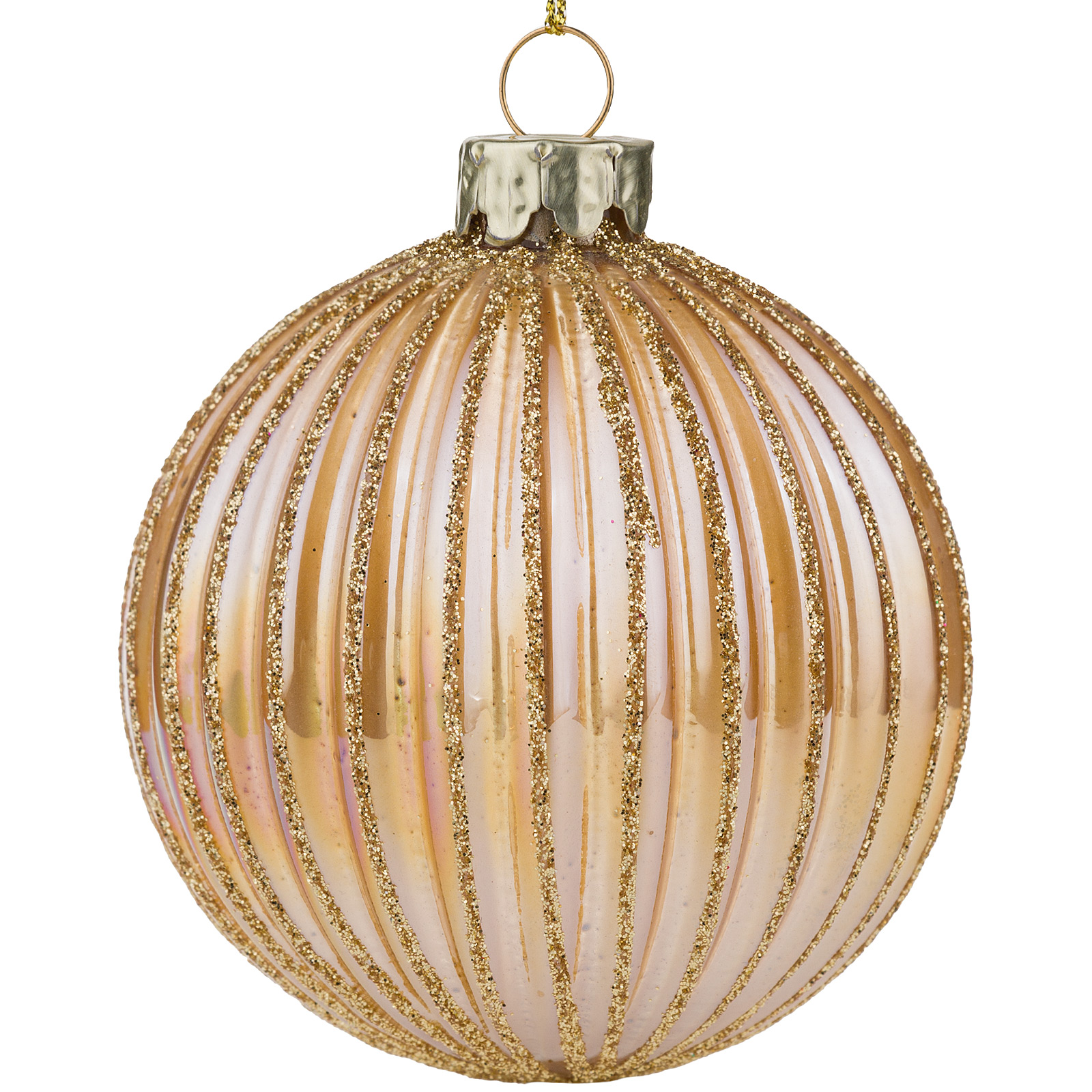 Елочная игрушка "Шар" (стекло), D8 см Золотой