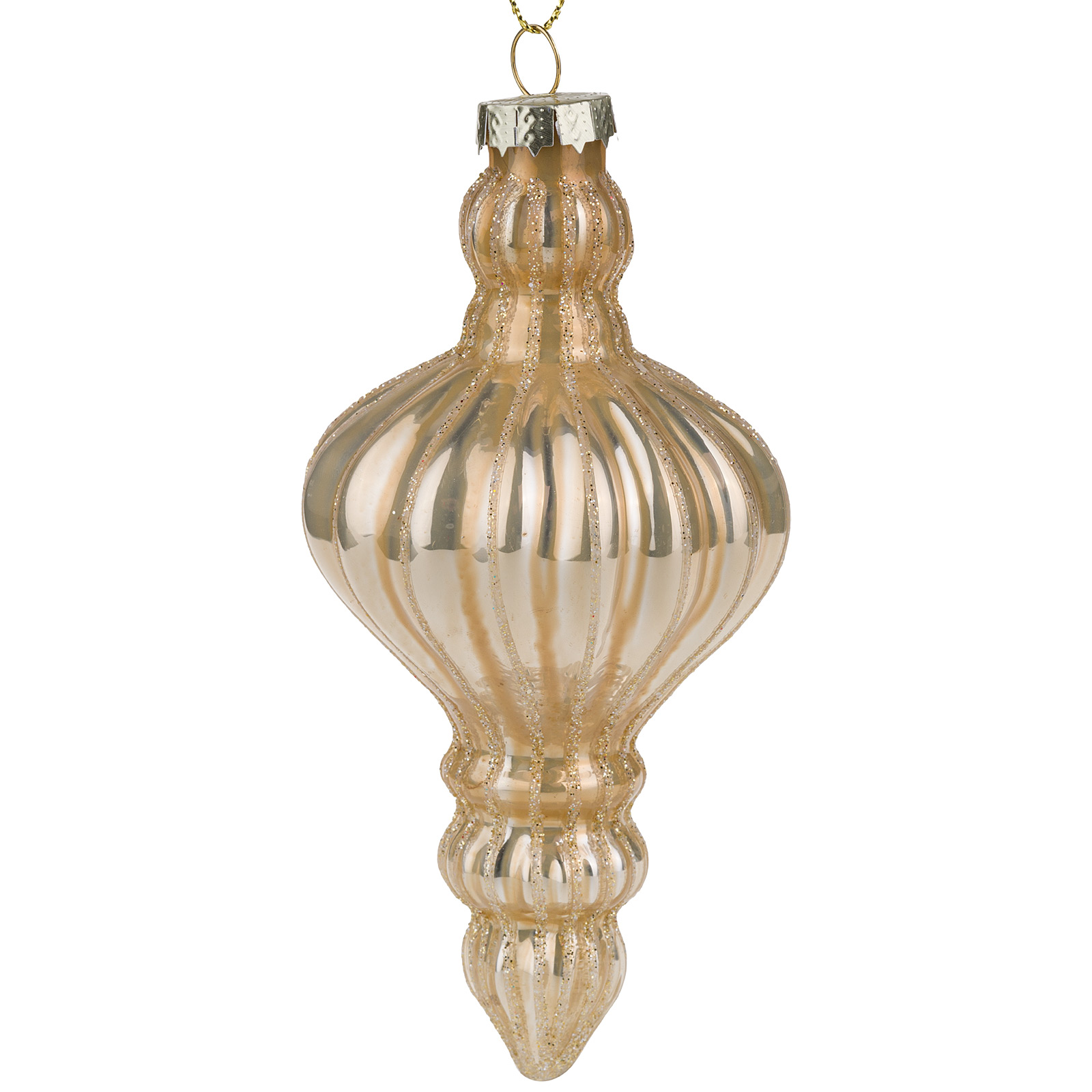 Елочная игрушка "Калабаш" (стекло), 6,5xH14.5 см Золотой