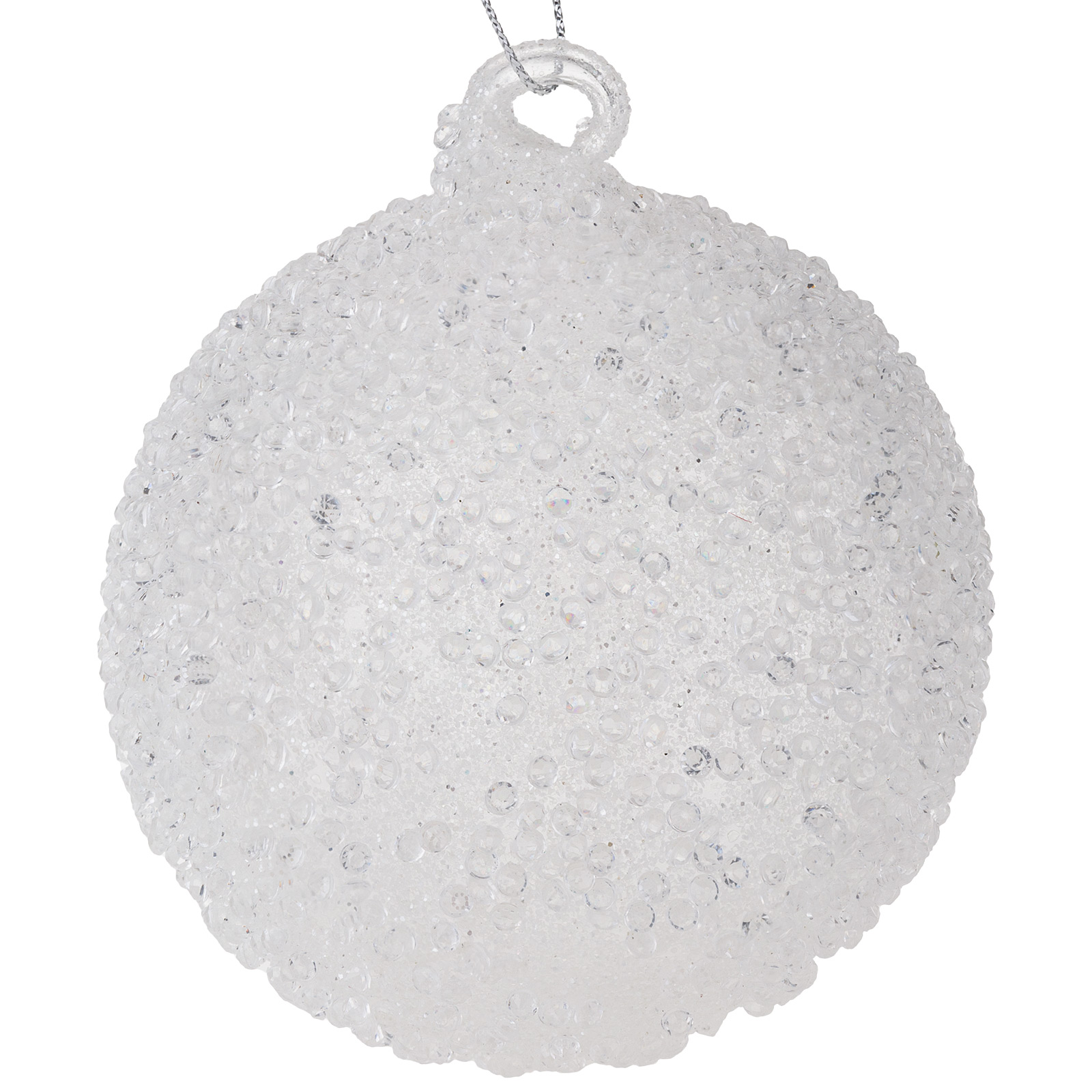 Елочная игрушка "Шар" (стекло), D8 см Белый