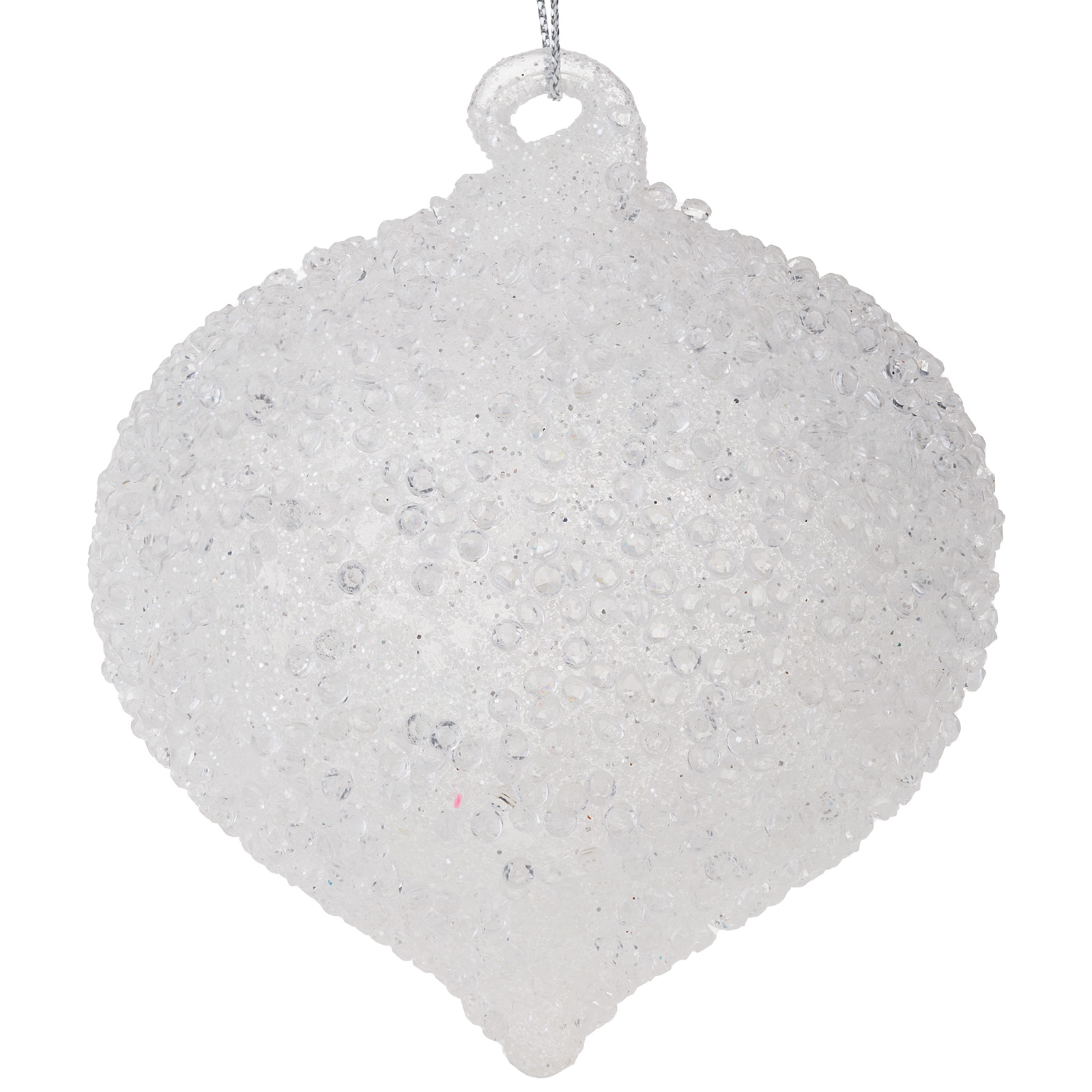 Елочная игрушка "Луковка" (стекло), D8 см Белый