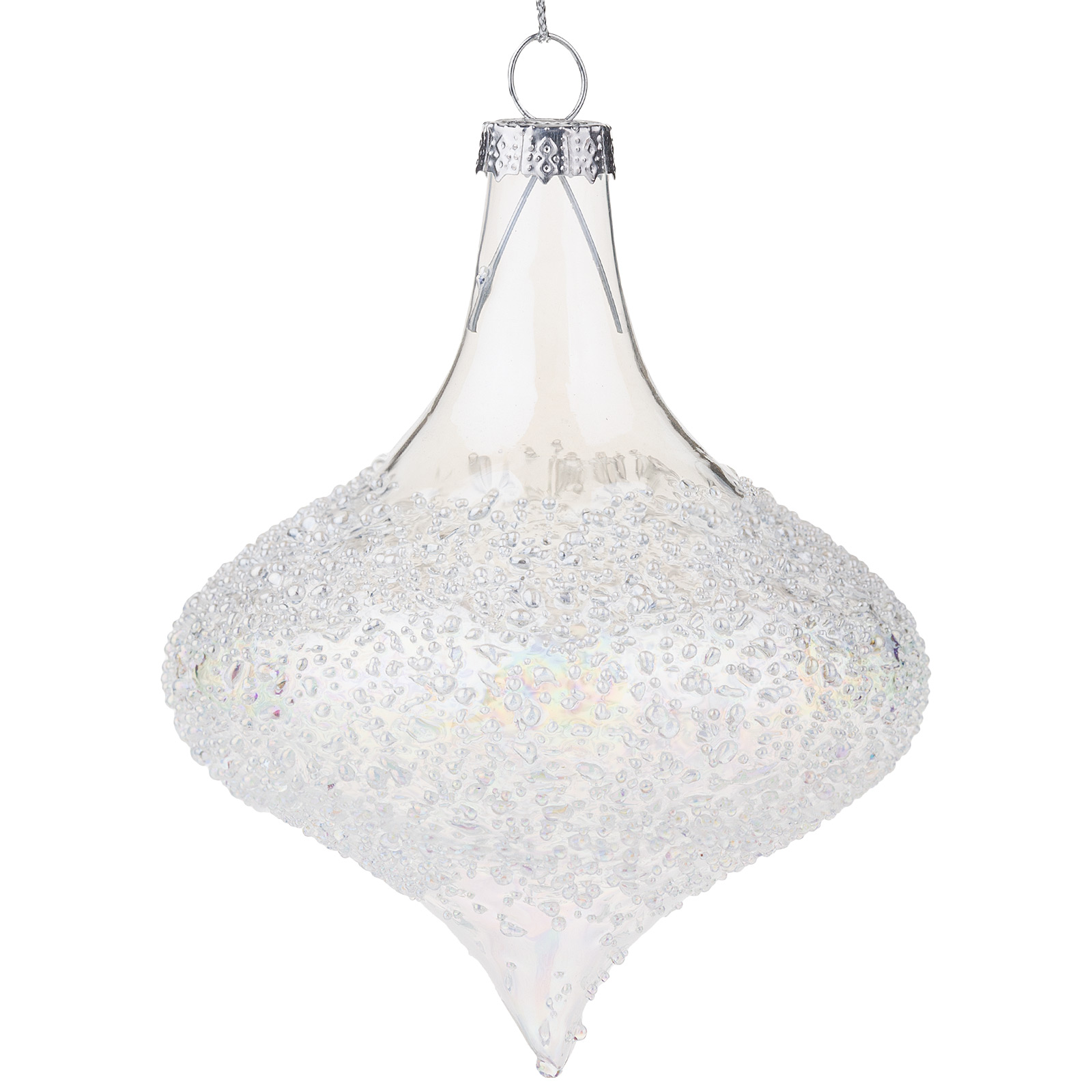 Елочная игрушка "Капля" (стекло), D8 см Прозрачный