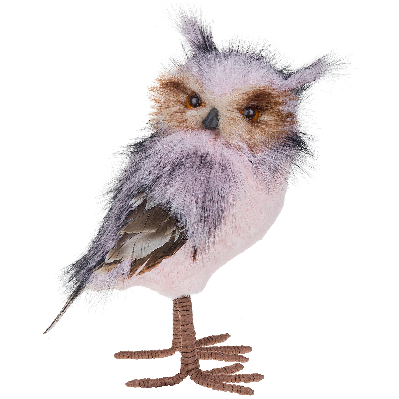 Фигура "Сова" (иск. мех), 15x26xH30 см Розовый