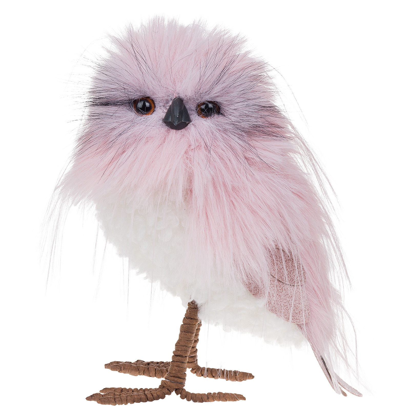 Фигура "Сова" (иск. мех), 11x15xH20,5 см Светло-розовый