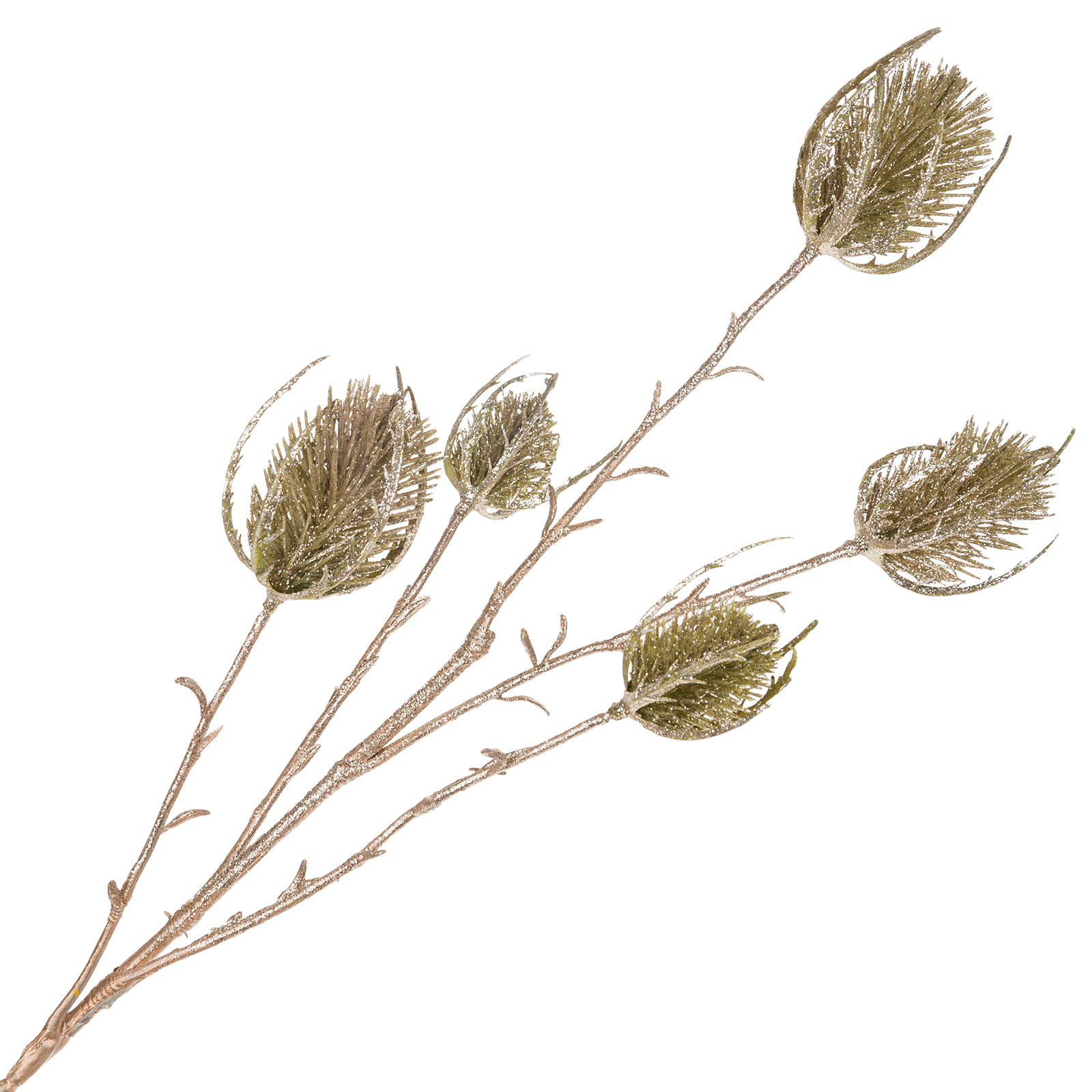 Ветка искусственная (пластик), H65 см Зеленый