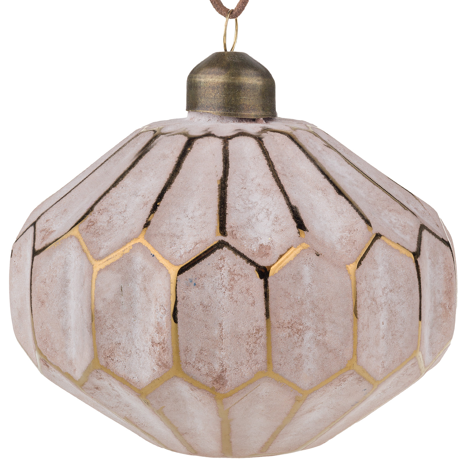 Елочная игрушка "Луковка" (стекло), D10xH9,5 см Бежевый