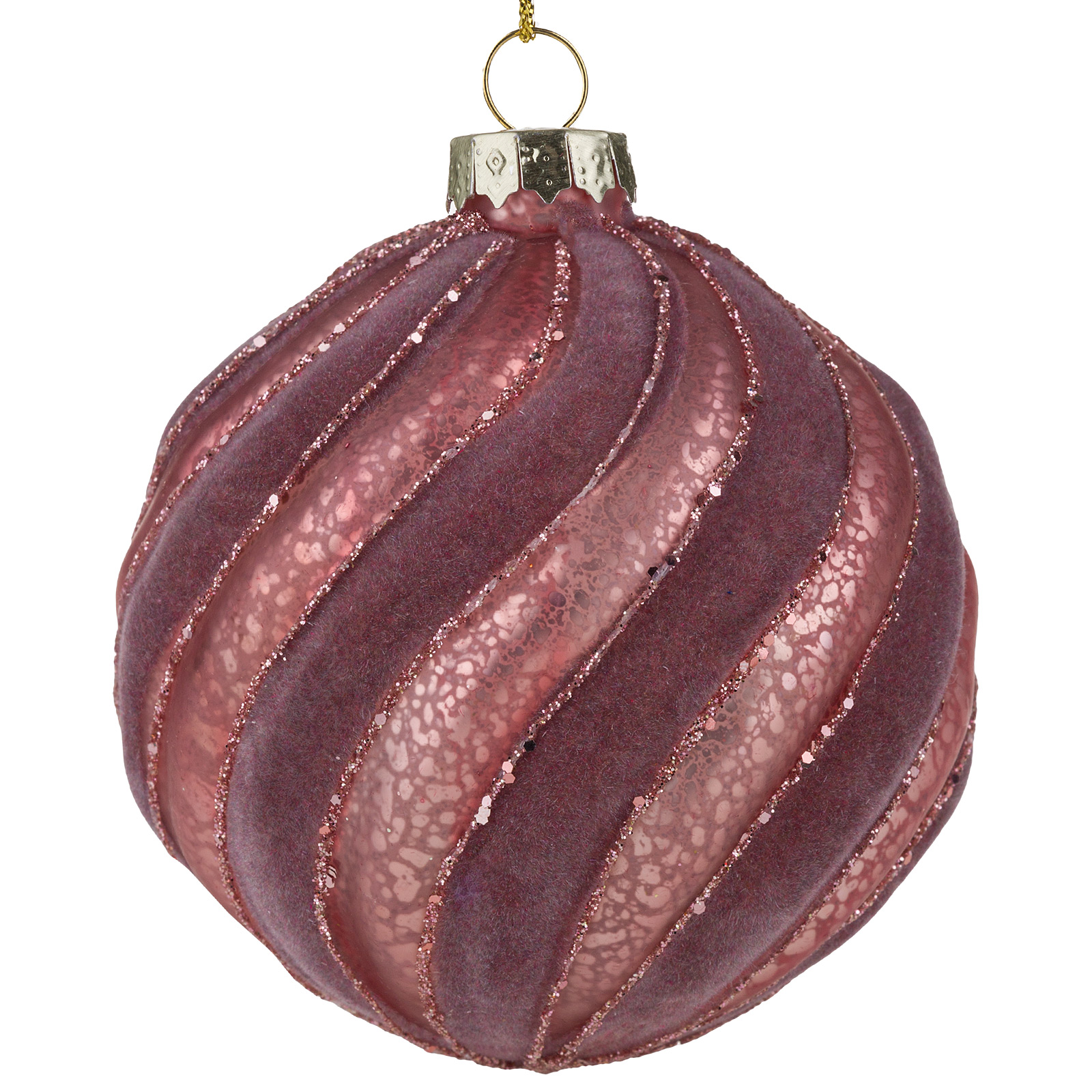 Елочная игрушка "Шар" (стекло), D8 см Розовый