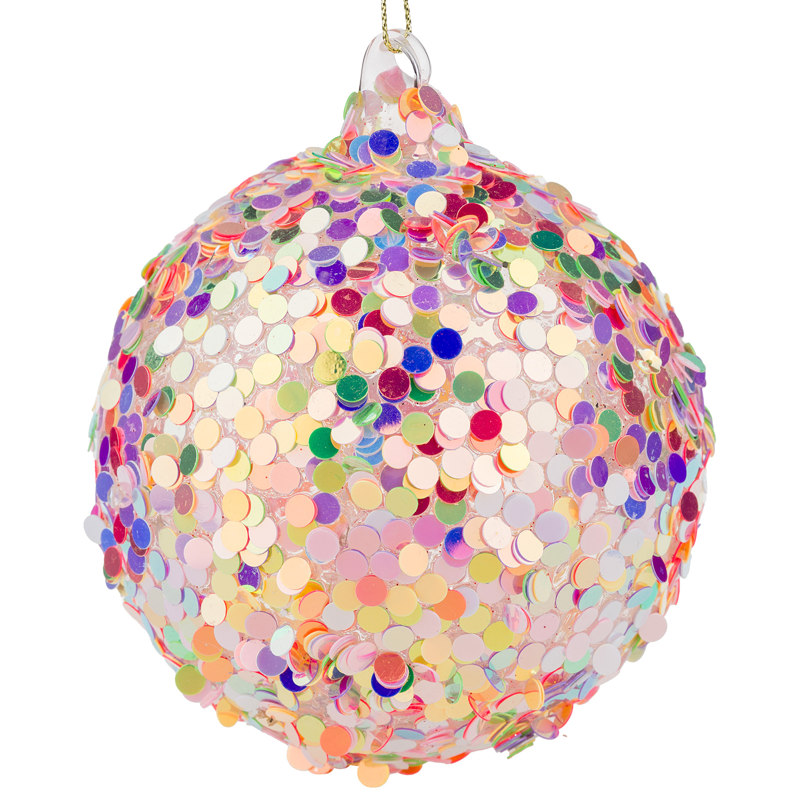 Елочная игрушка "Шар" (стекло), D10 см Разноцветный