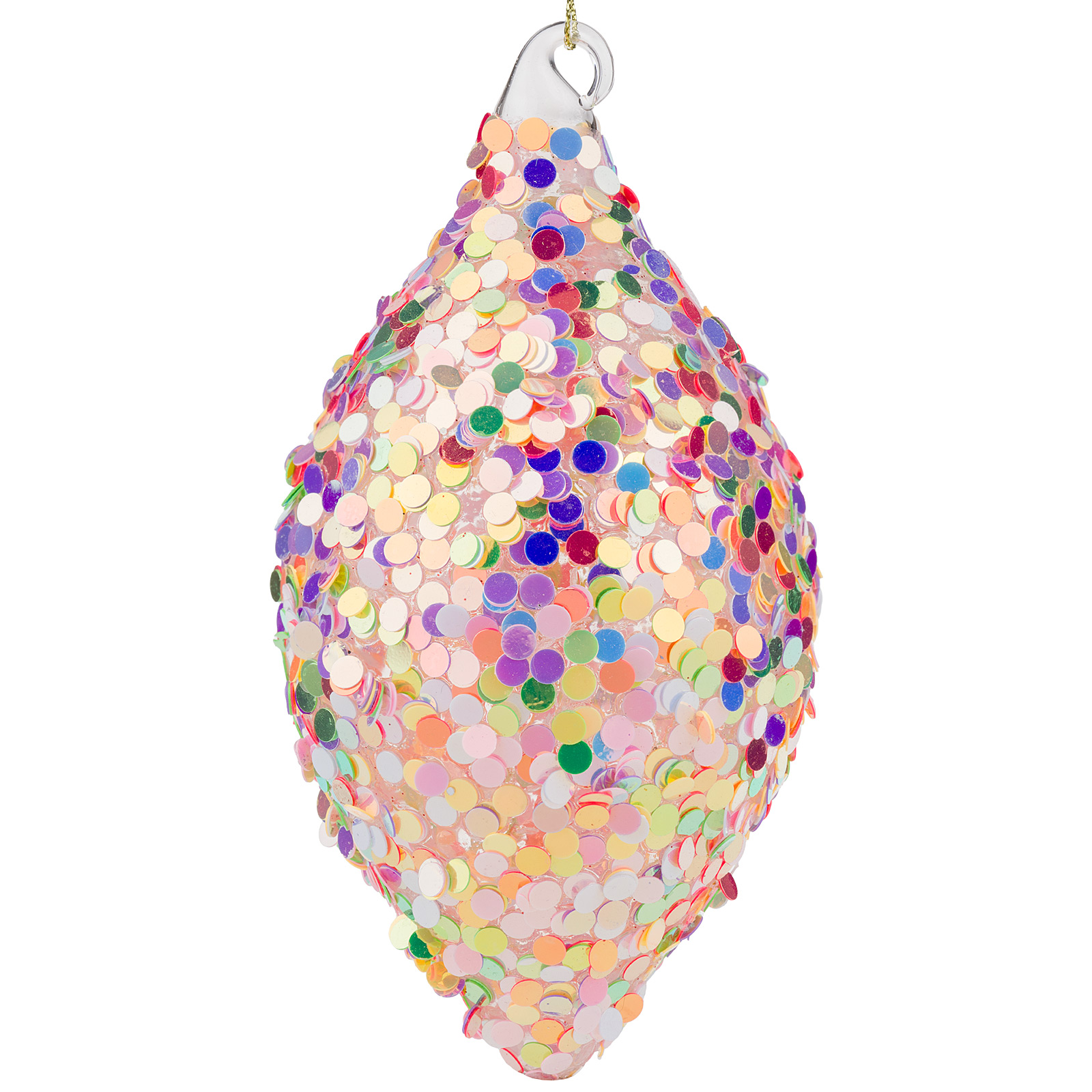 Елочная игрушка "Олива" (стекло), D8xH16 см Разноцветный