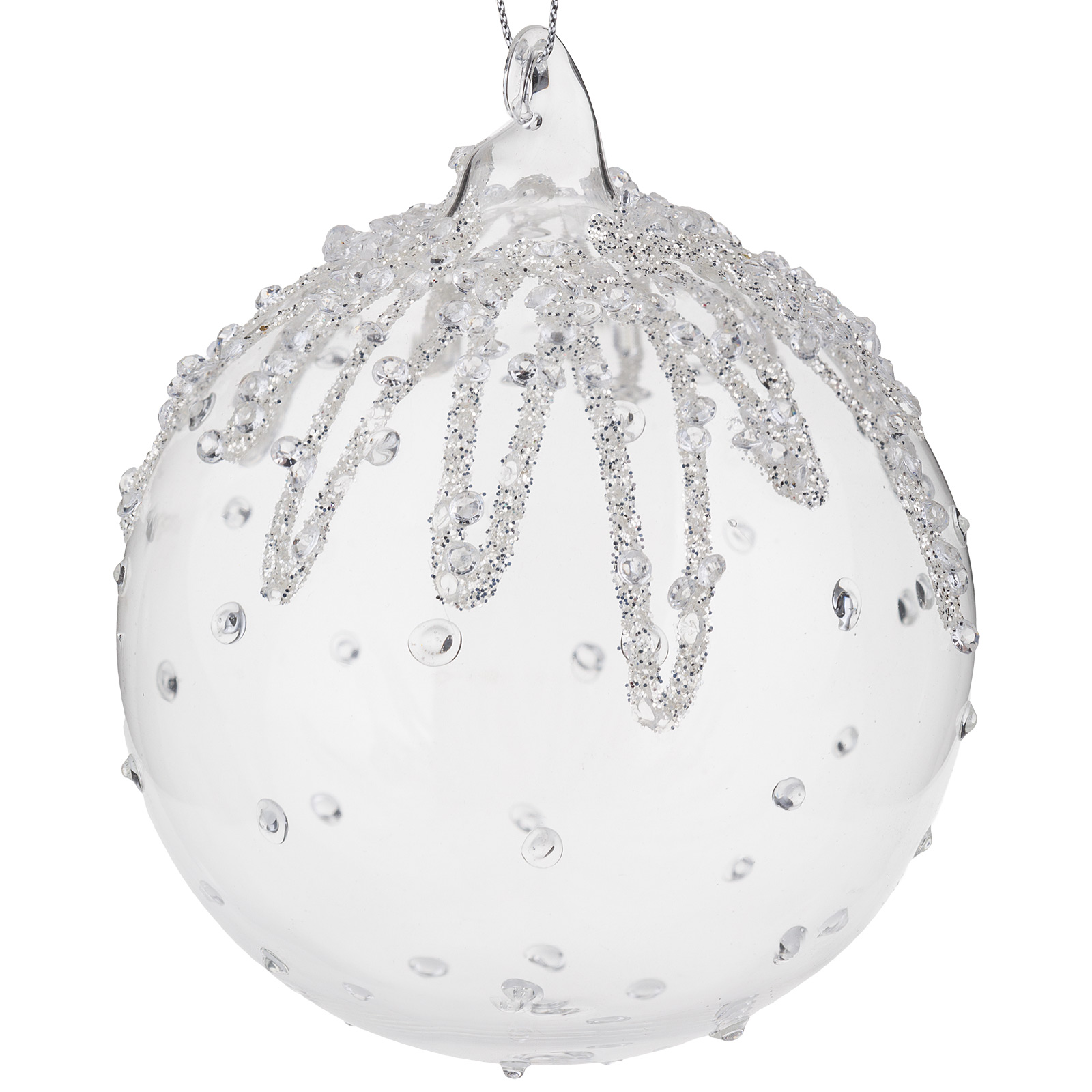 Елочная игрушка "Шар" (стекло), D10 см Прозрачный